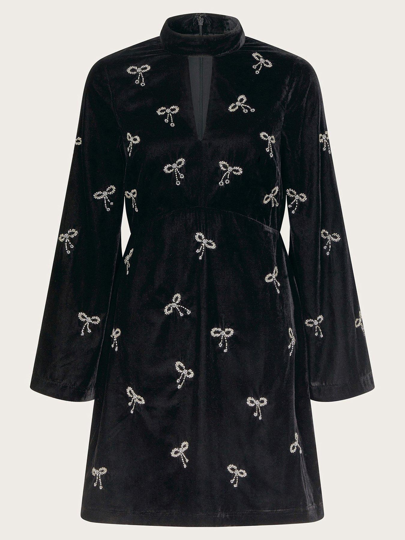 Monsoon Moira Bow Dress - Black | Very