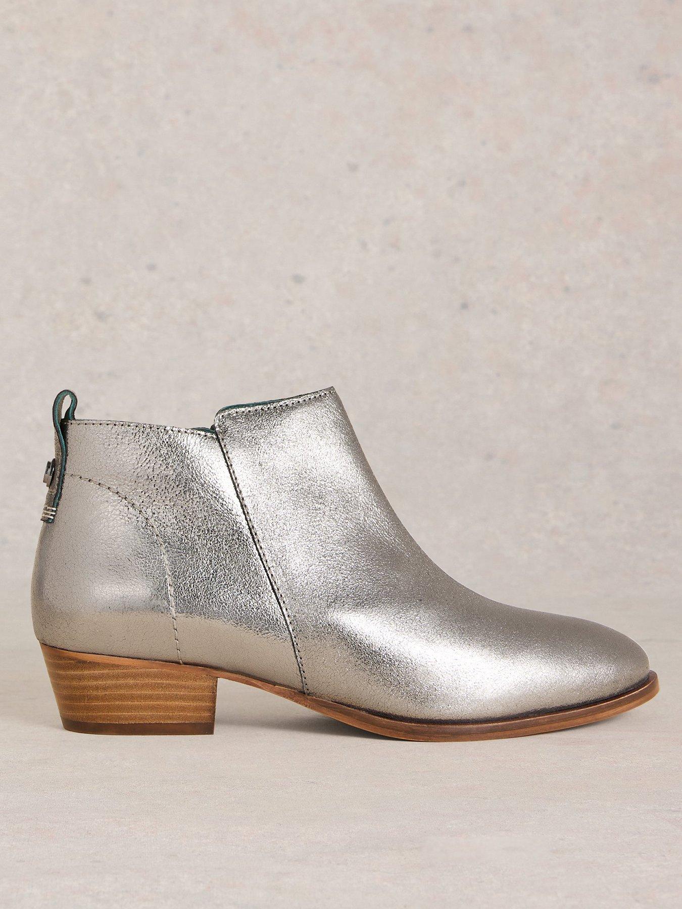 White Stuff Willow Leather Ankle Boot - Grey