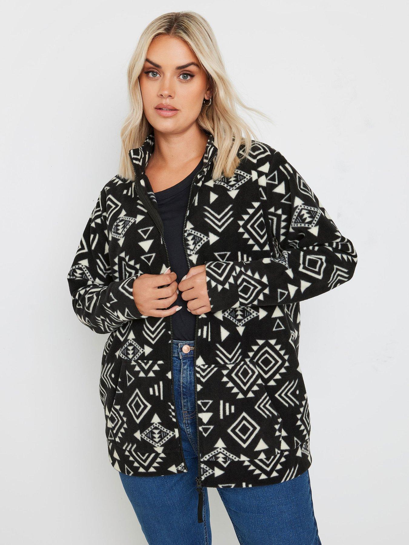 Yours Curve Fleece Jacket - Black