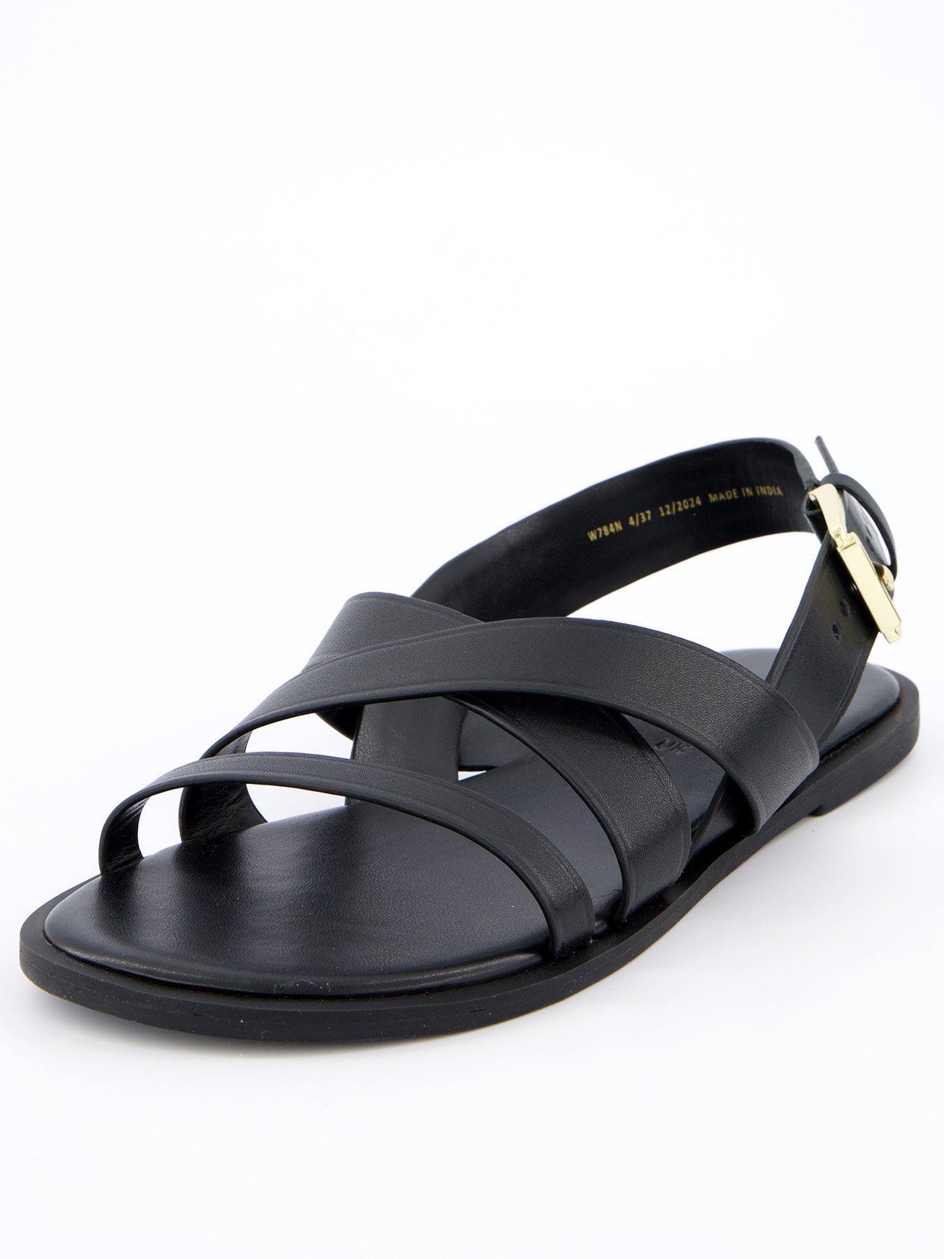 Image of V by Very Extra Wide Fit Strappy Sandal - Black