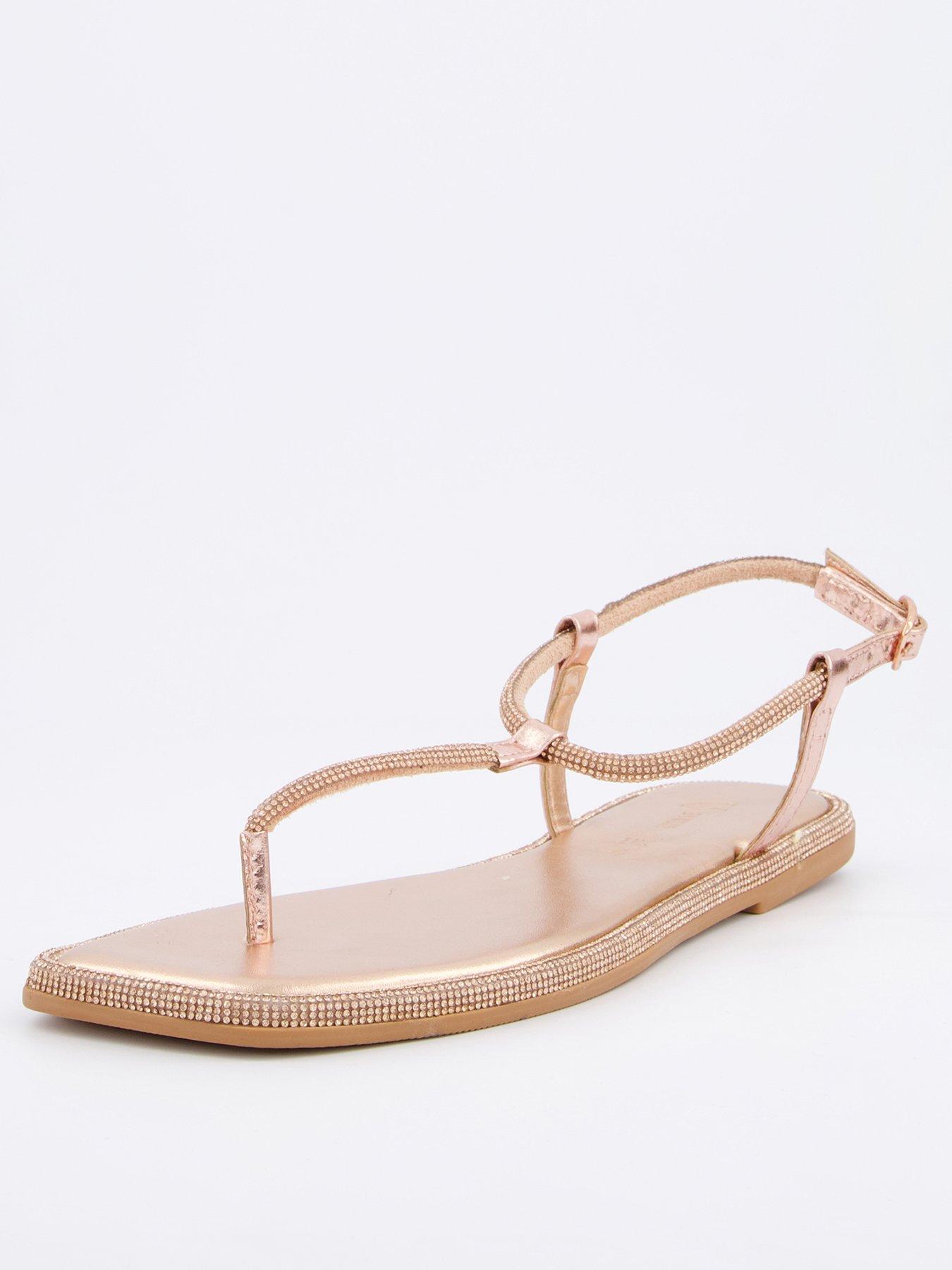 Image of V by Very Diamante Toe Post Sandal - Rose