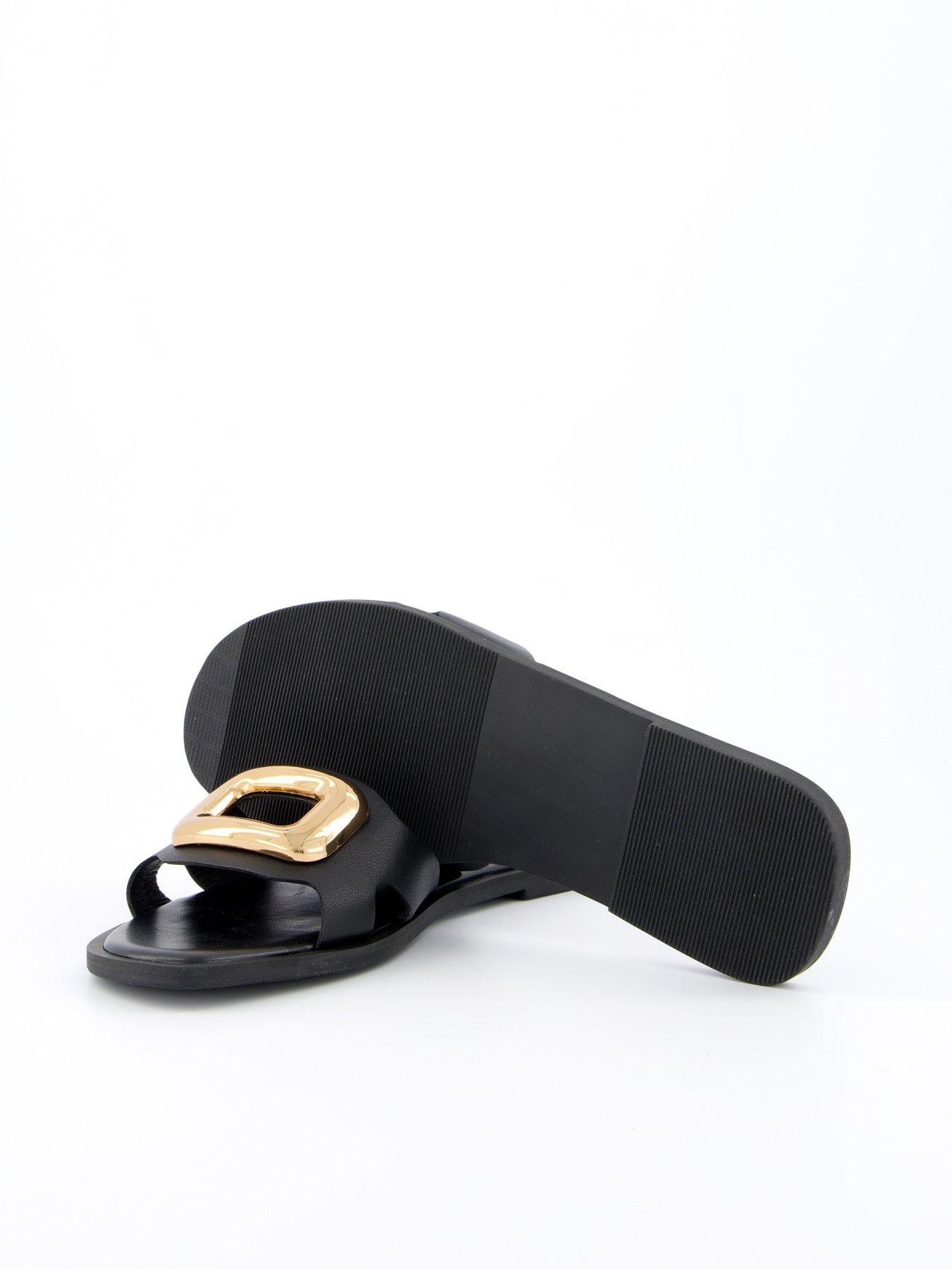 Image 4 of 6 of V by Very Leather Eyelet Slider - Black