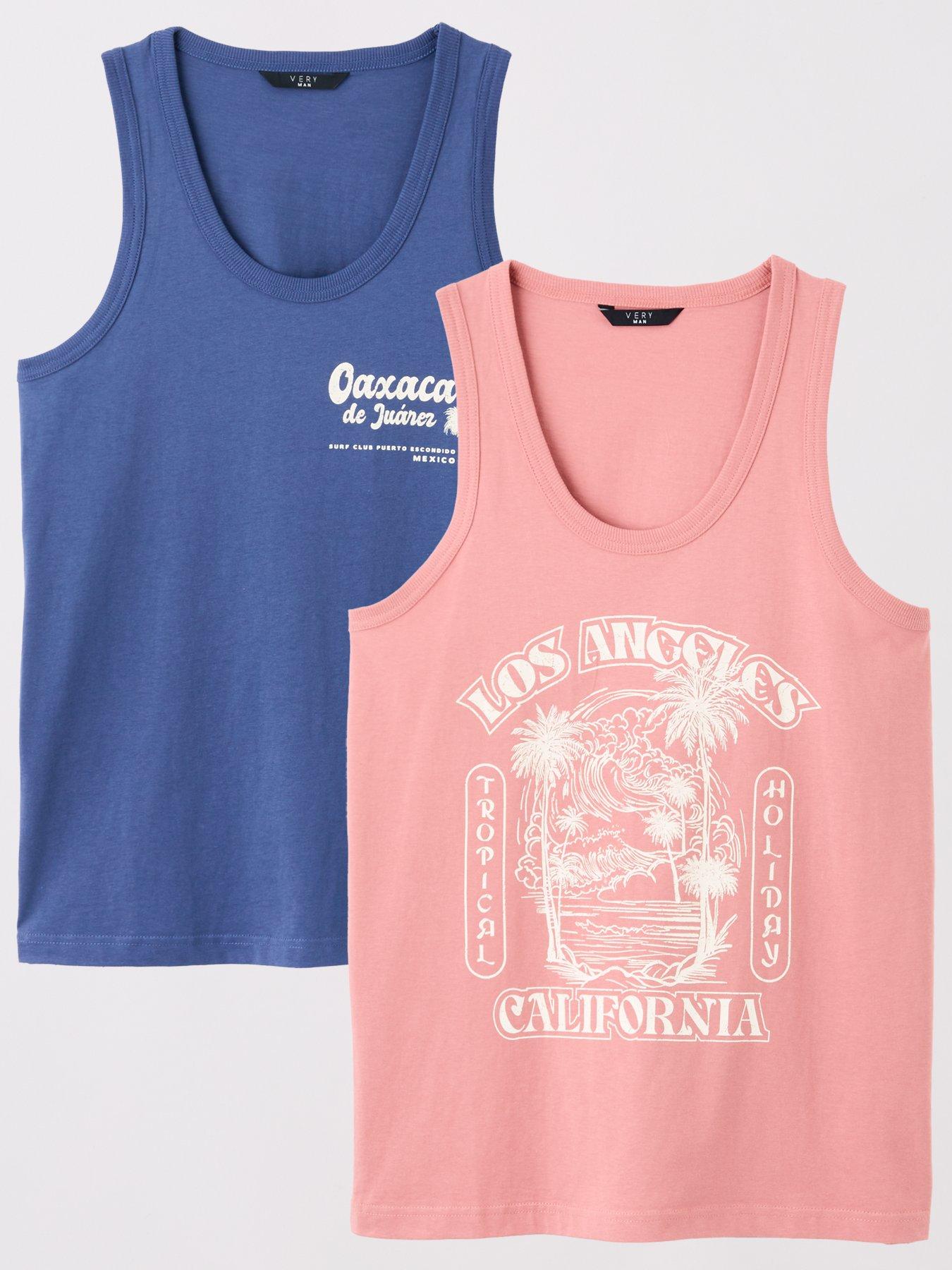 undefined 2 Pack Printed Vests - Blue/Pink