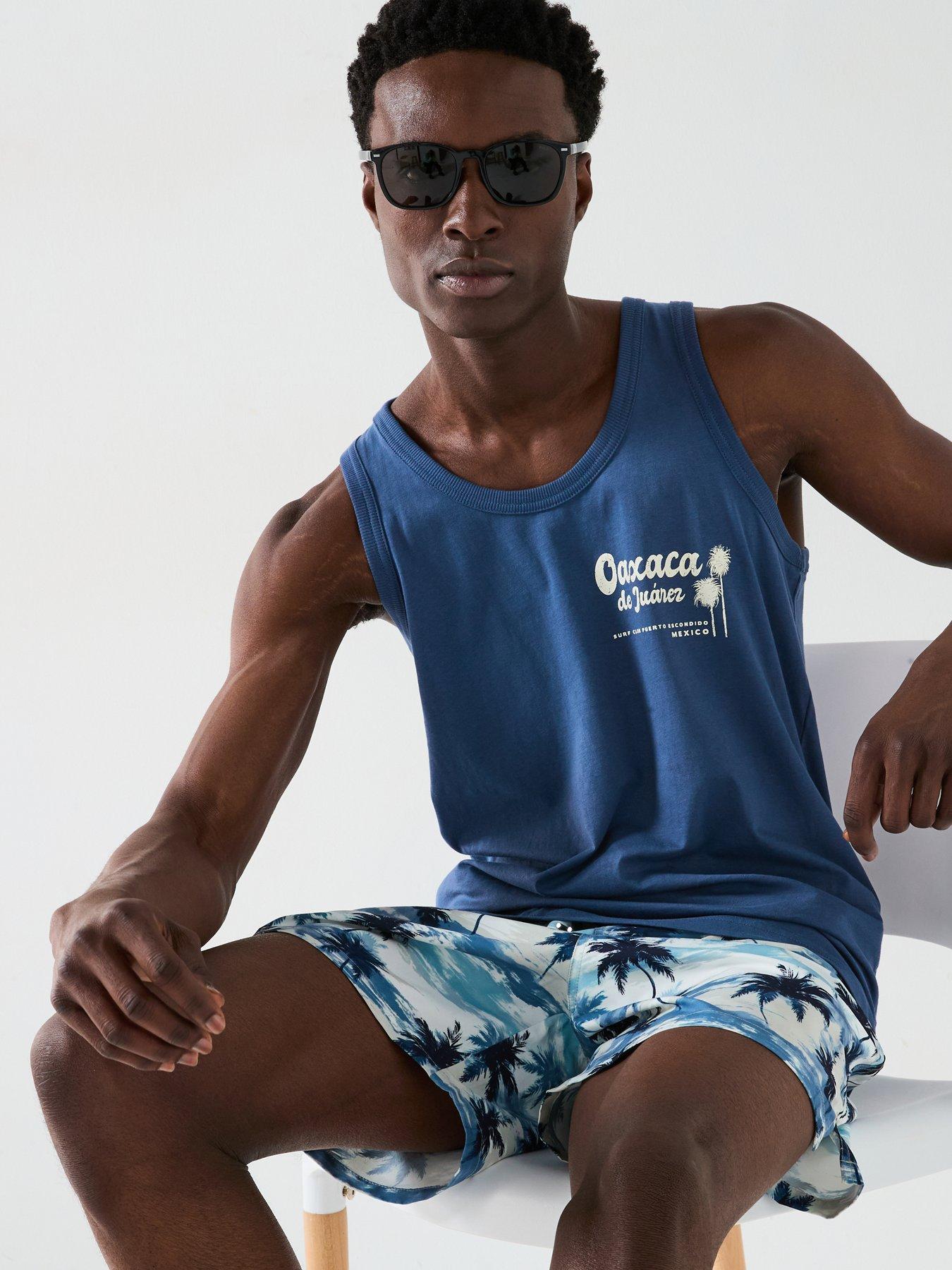 Image 2 of 7 of Very Man 2 Pack Printed Vests - Blue/Pink