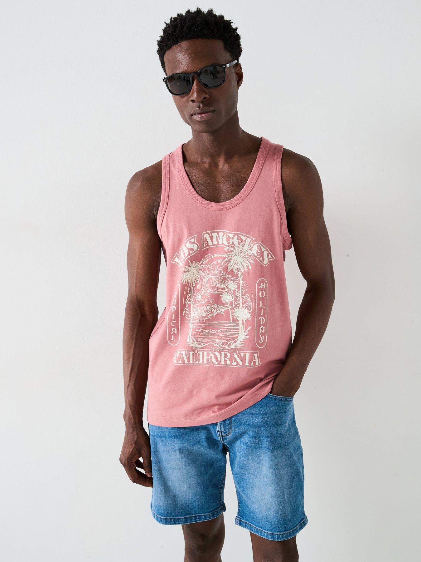 Image 6 of 7 of Very Man 2 Pack Printed Vests - Blue/Pink