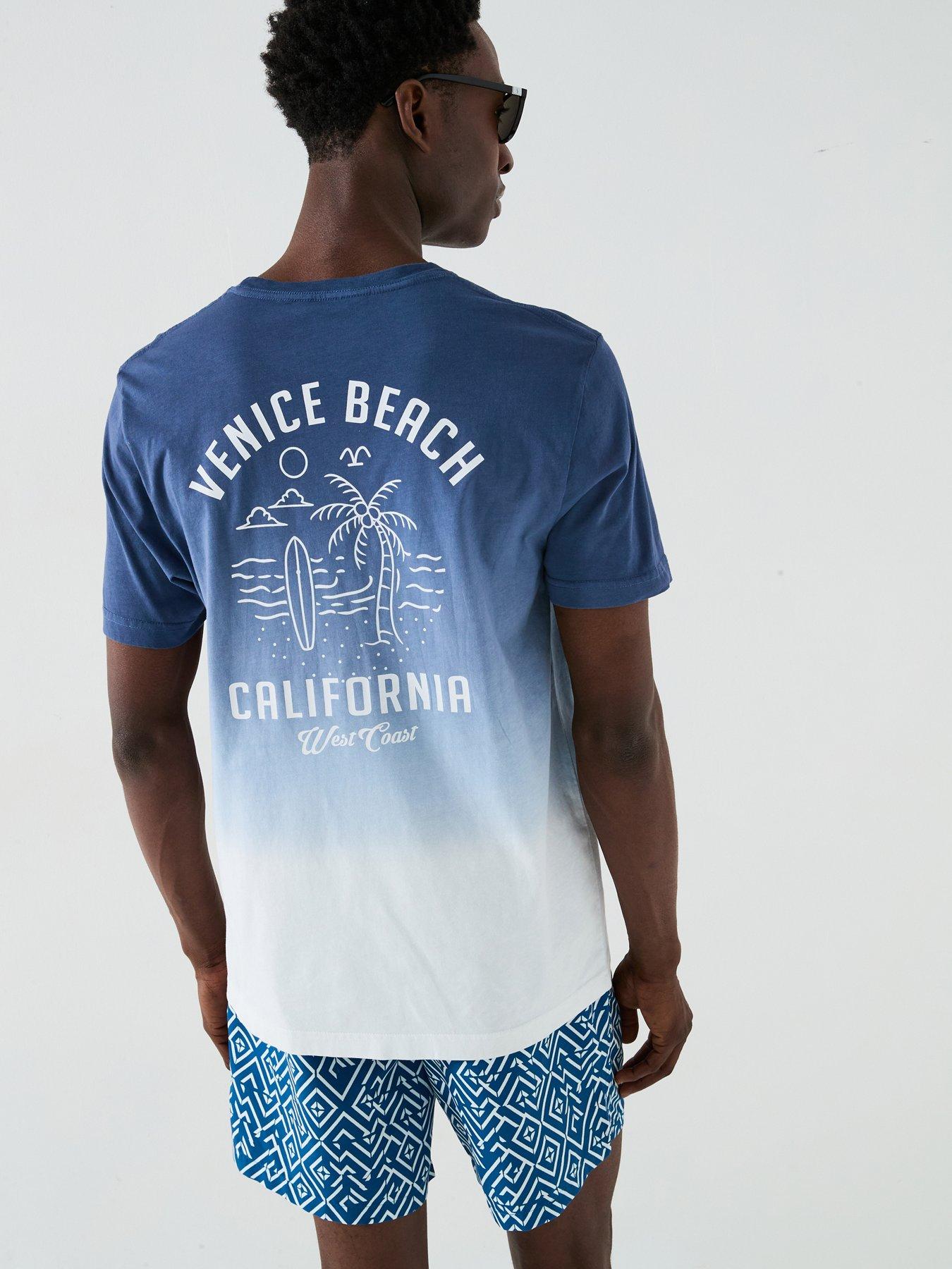 Image 1 of 6 of Very Man Dip Dye Graphic T-Shirt - Blue