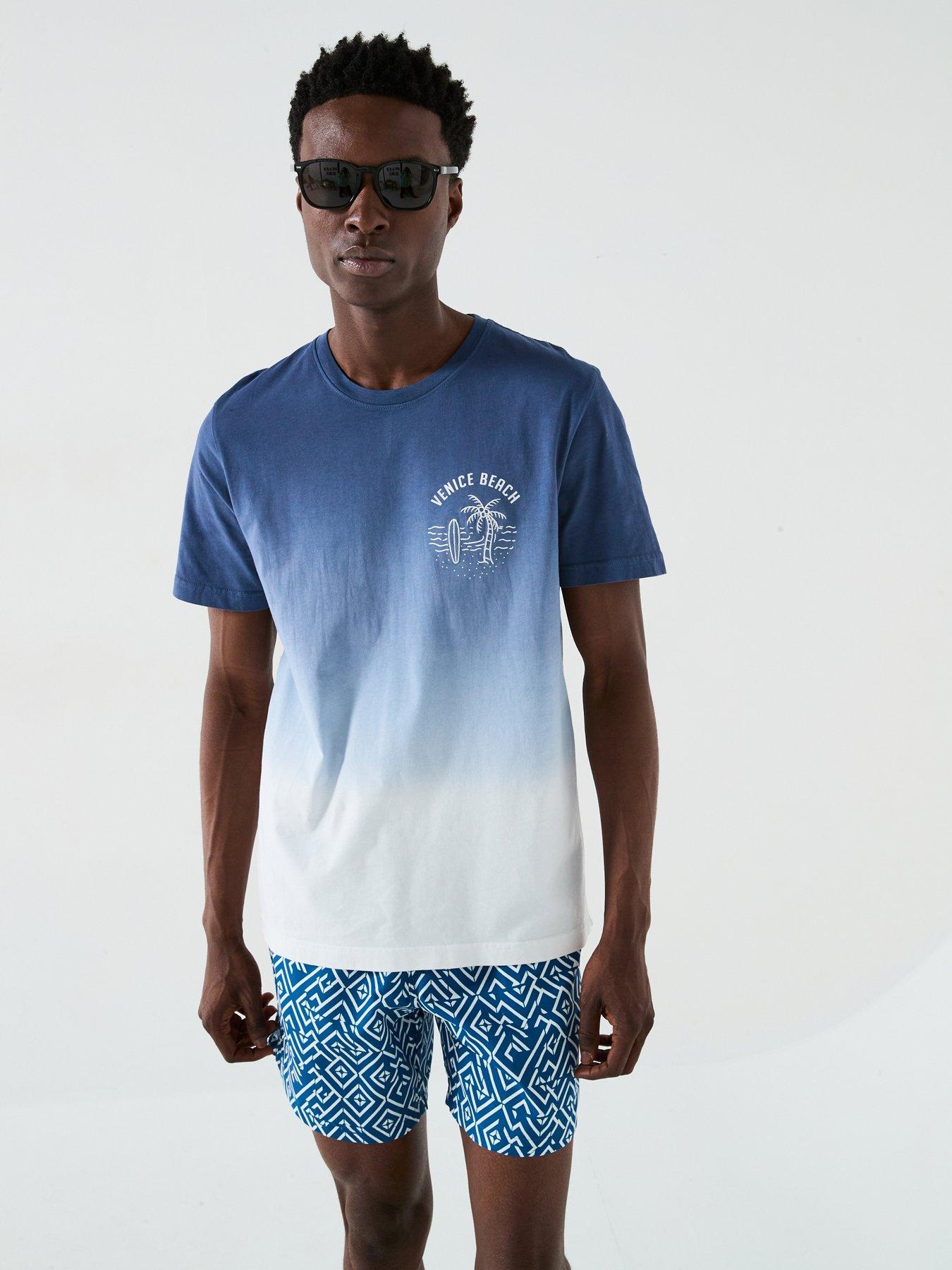 Image 2 of 6 of Very Man Dip Dye Graphic T-Shirt - Blue