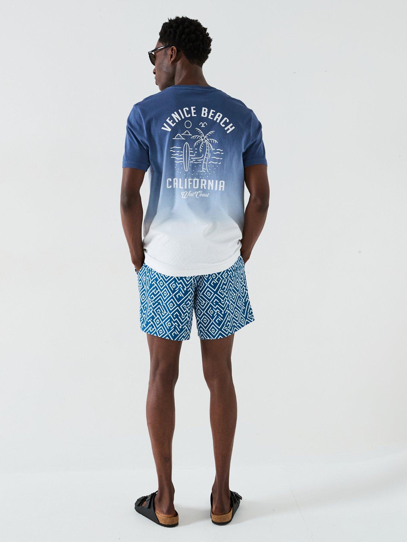 Image 6 of 6 of Very Man Dip Dye Graphic T-Shirt - Blue