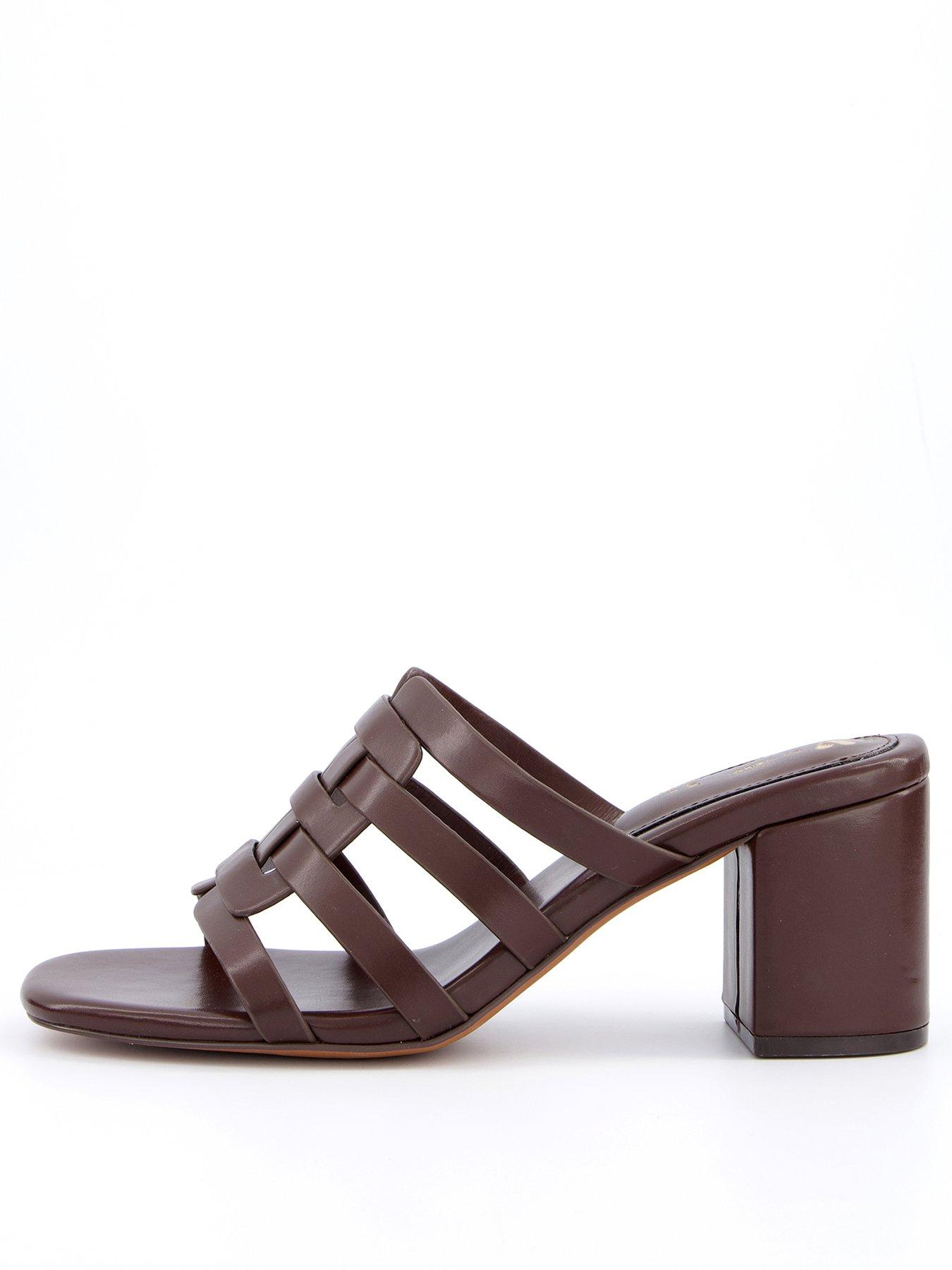 undefined Block Heel Mule Sandal - Choc