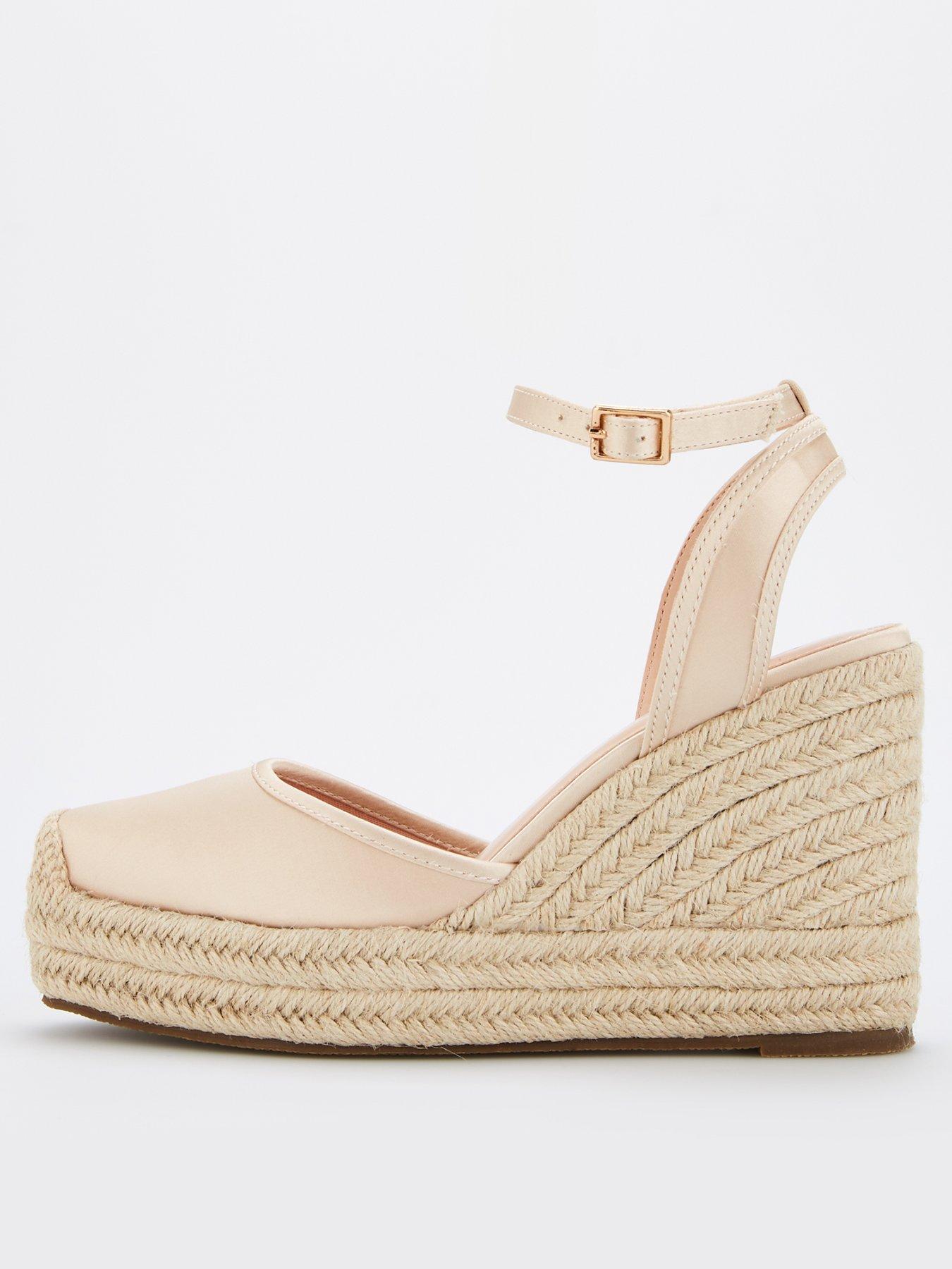 undefined Closed Toe 2 Part Wedge - Nude