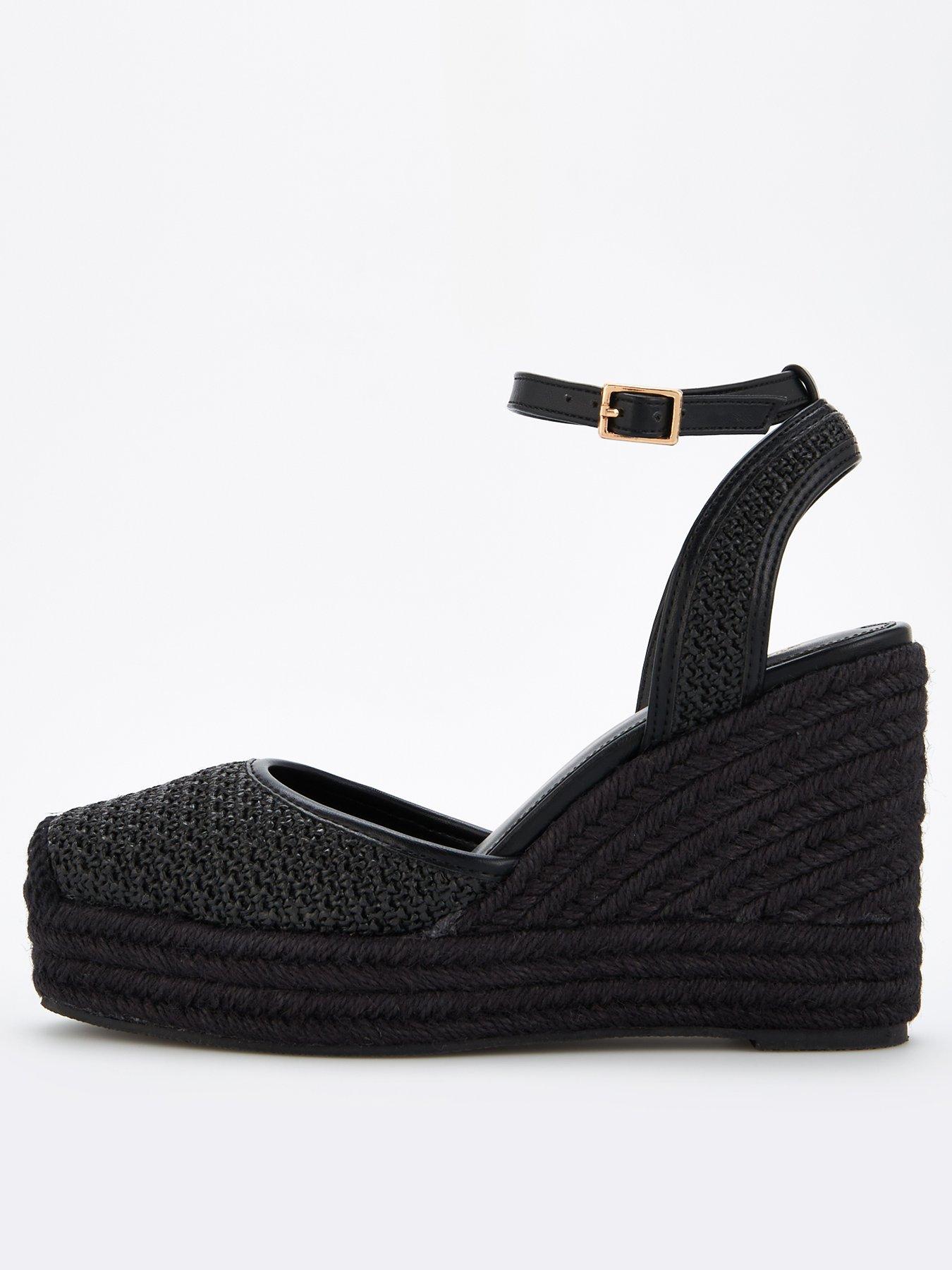 undefined Closed Toe 2 Part Wedge - Black