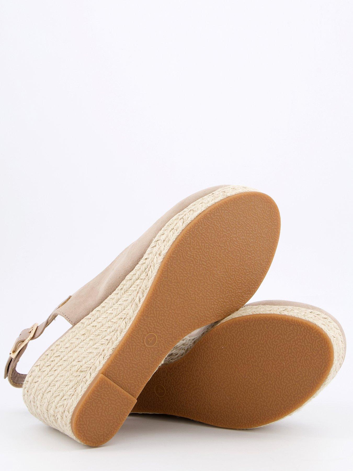 Image 4 of 7 of V by Very Wide Fit Close Toe Wedge Sling Back - Taupe