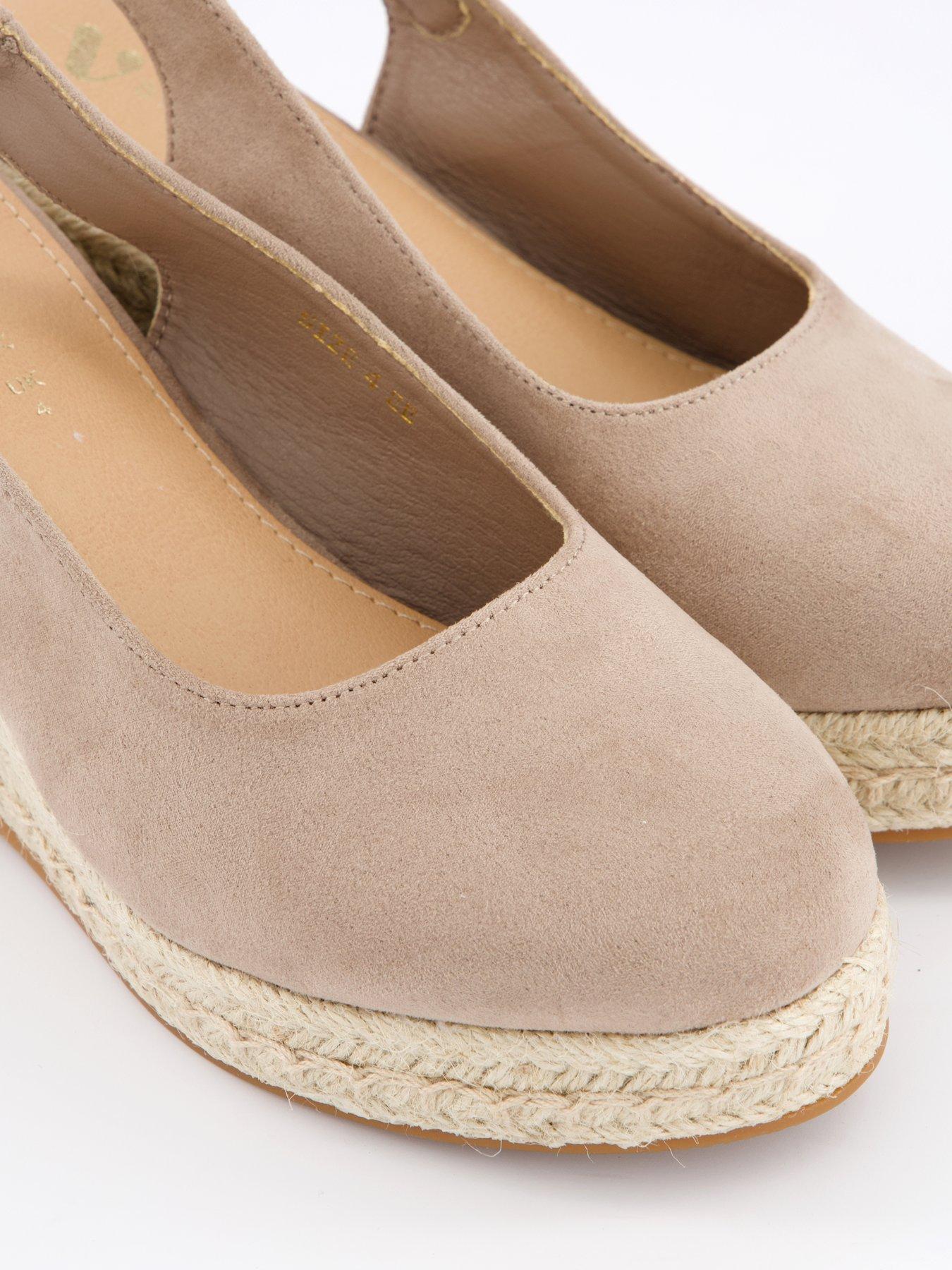 Image 5 of 7 of V by Very Wide Fit Close Toe Wedge Sling Back - Taupe