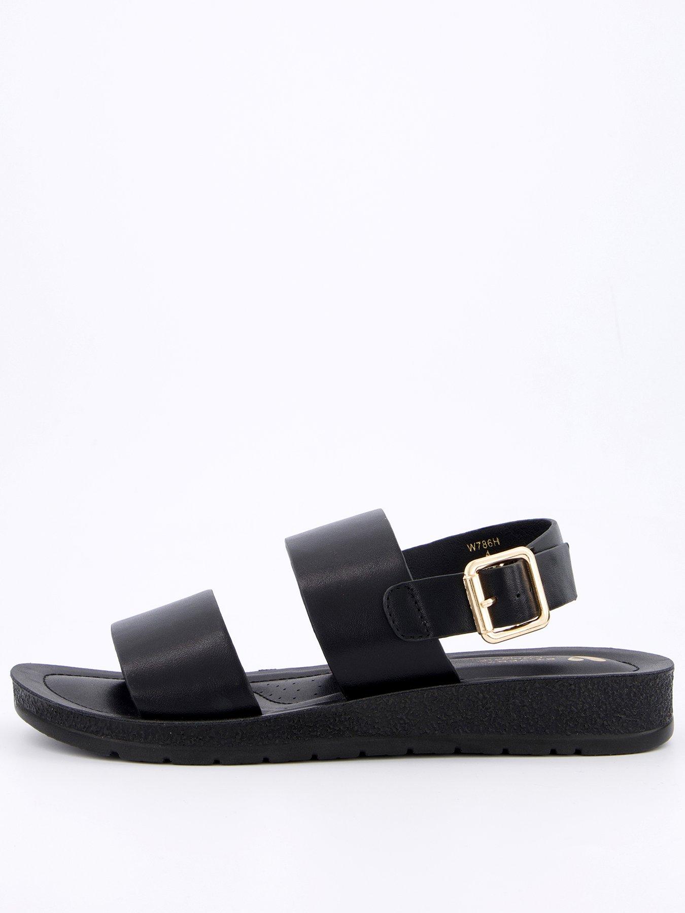 undefined Comfort Twin Strap Sandals - Black