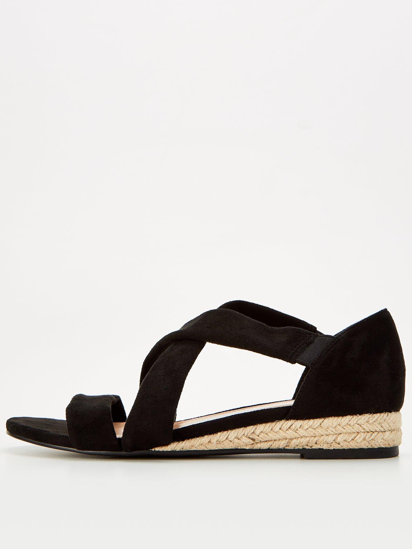 Everyday Slither Wedge Strappy Sandal - Black