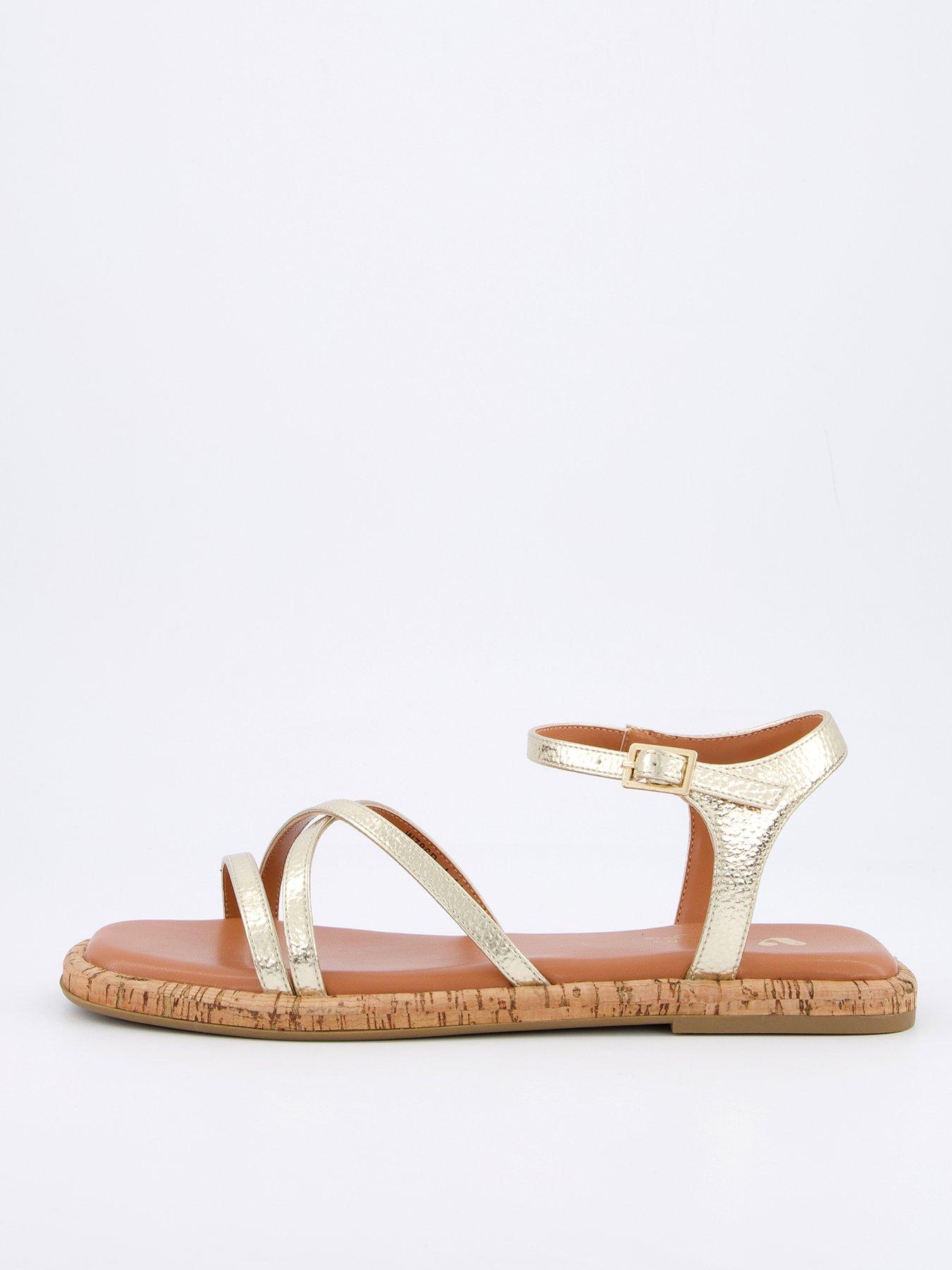 undefined Comfort Strappy Sandals - Gold