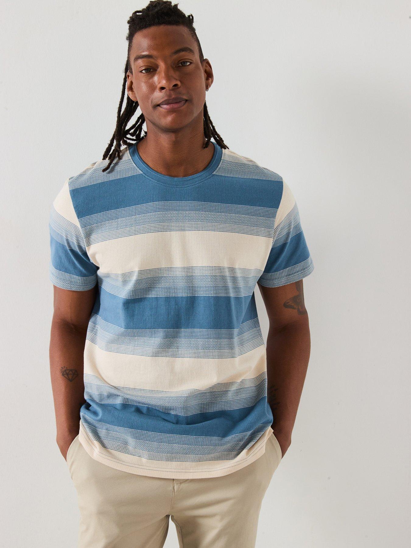 undefined Block Stripe T-Shirt - Blue
