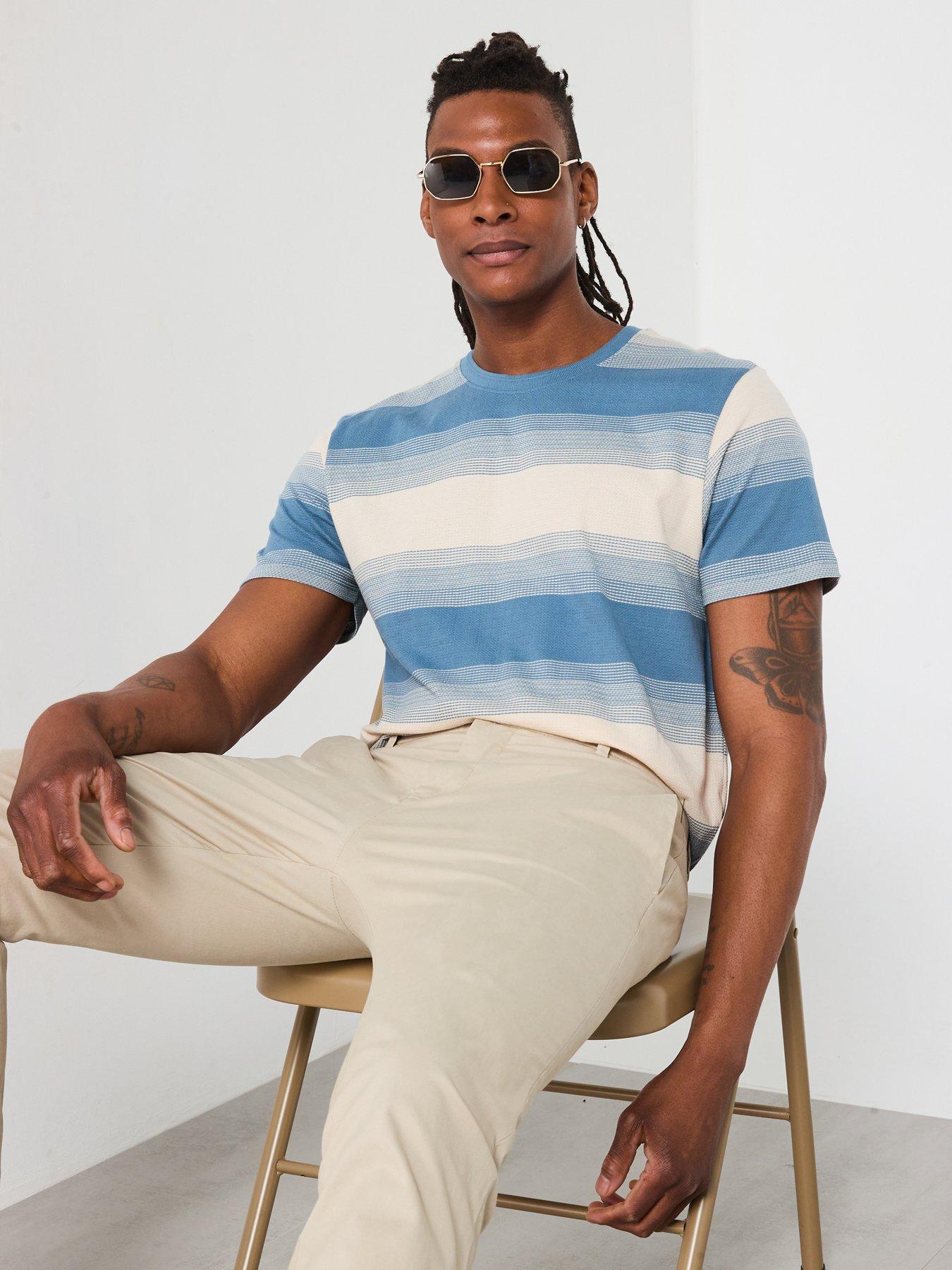 Image 5 of 6 of Very Man Block Stripe T-Shirt - Blue