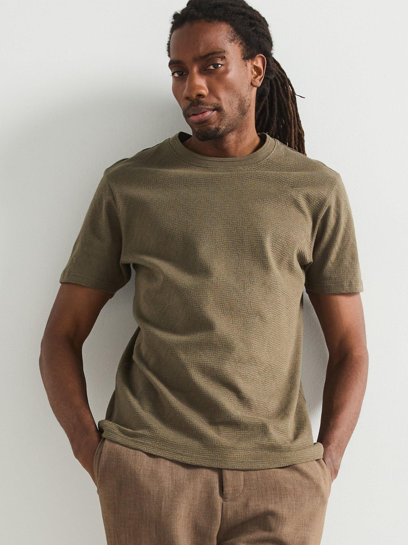 undefined Textured Jacquard T-Shirt - Khaki