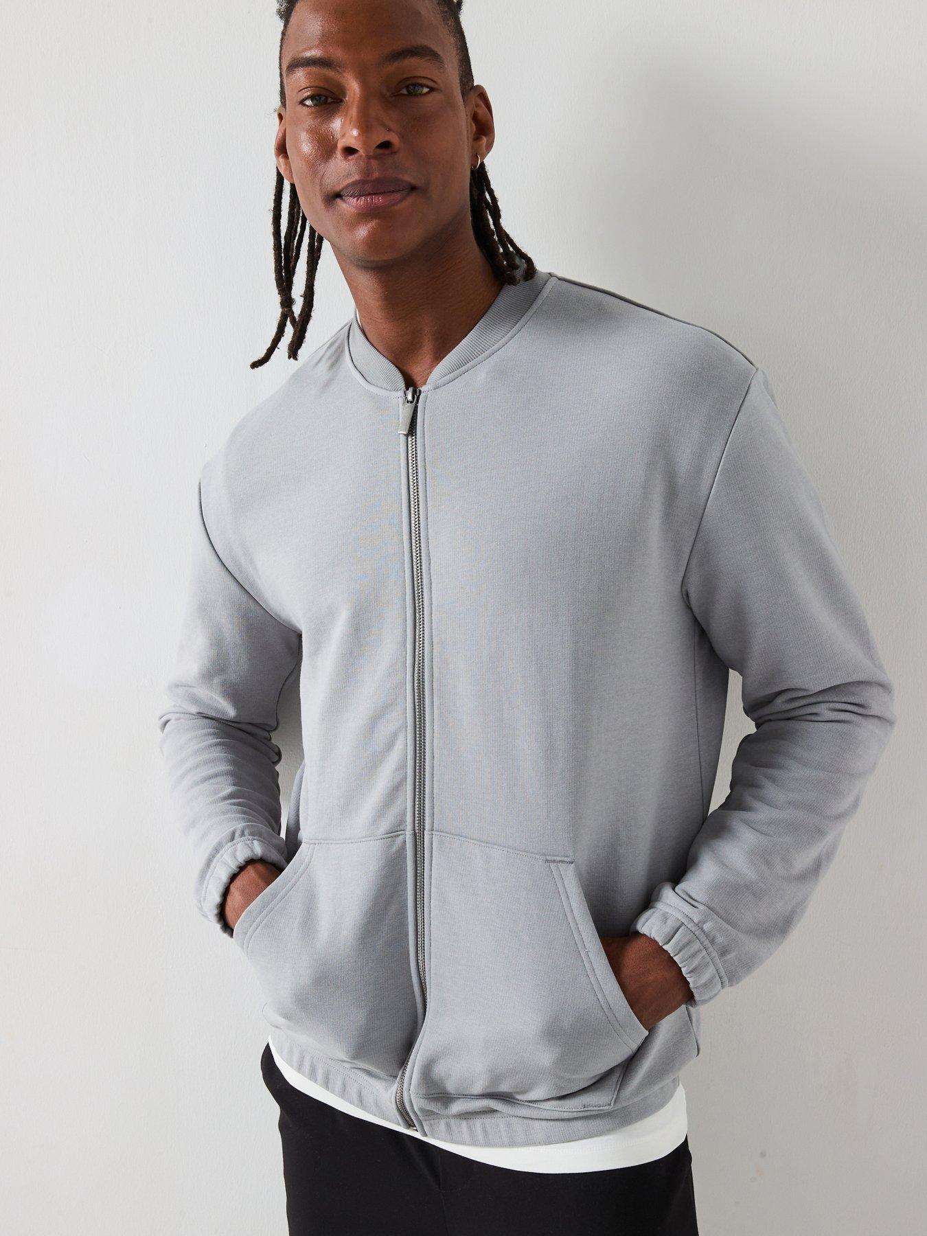 undefined Loopback Washed Zip Sweatshirt - Grey