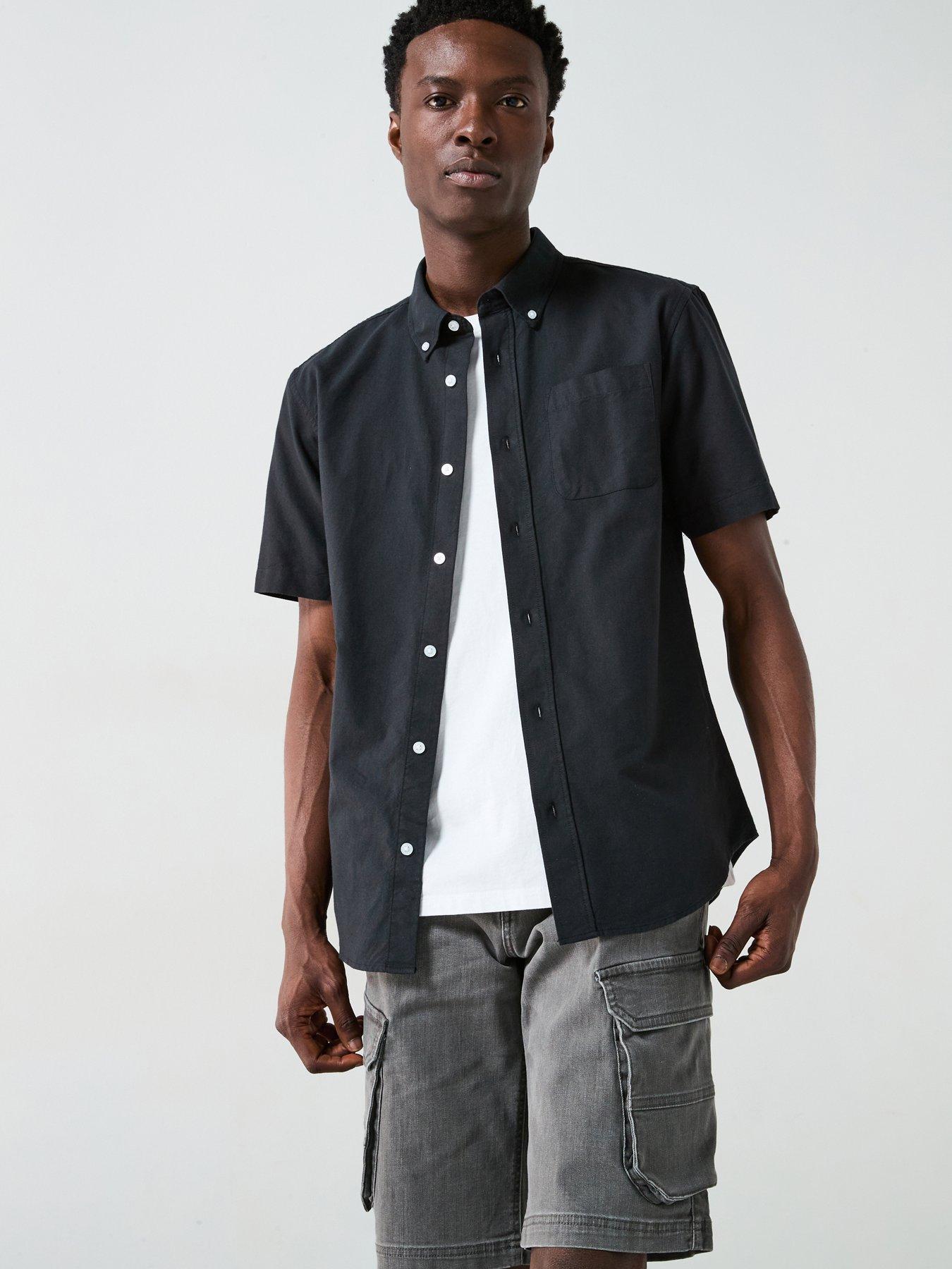 undefined Short Sleeve Oxford Shirt - Black