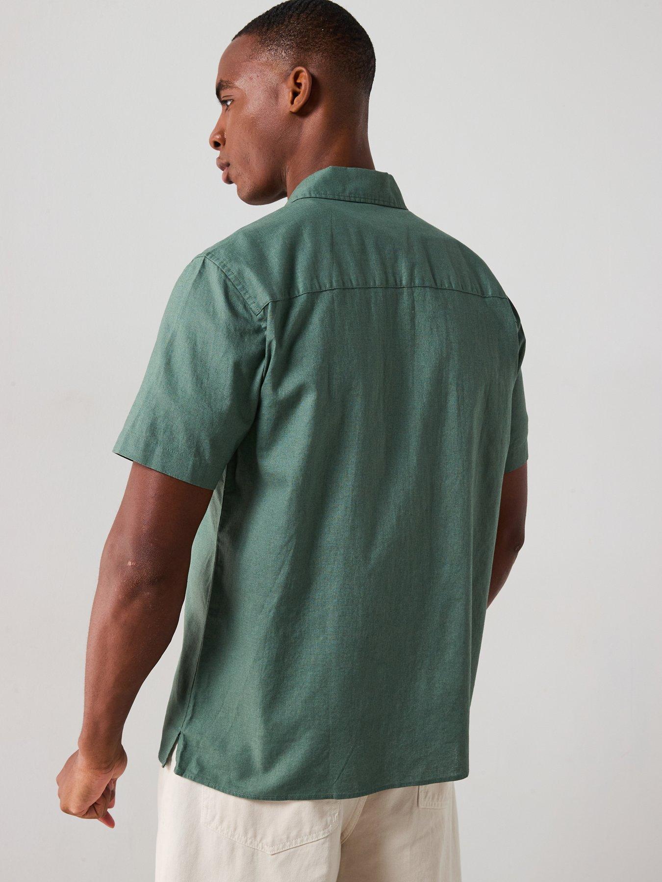 Arvénoir Printed Linen Revere Collar Shirt