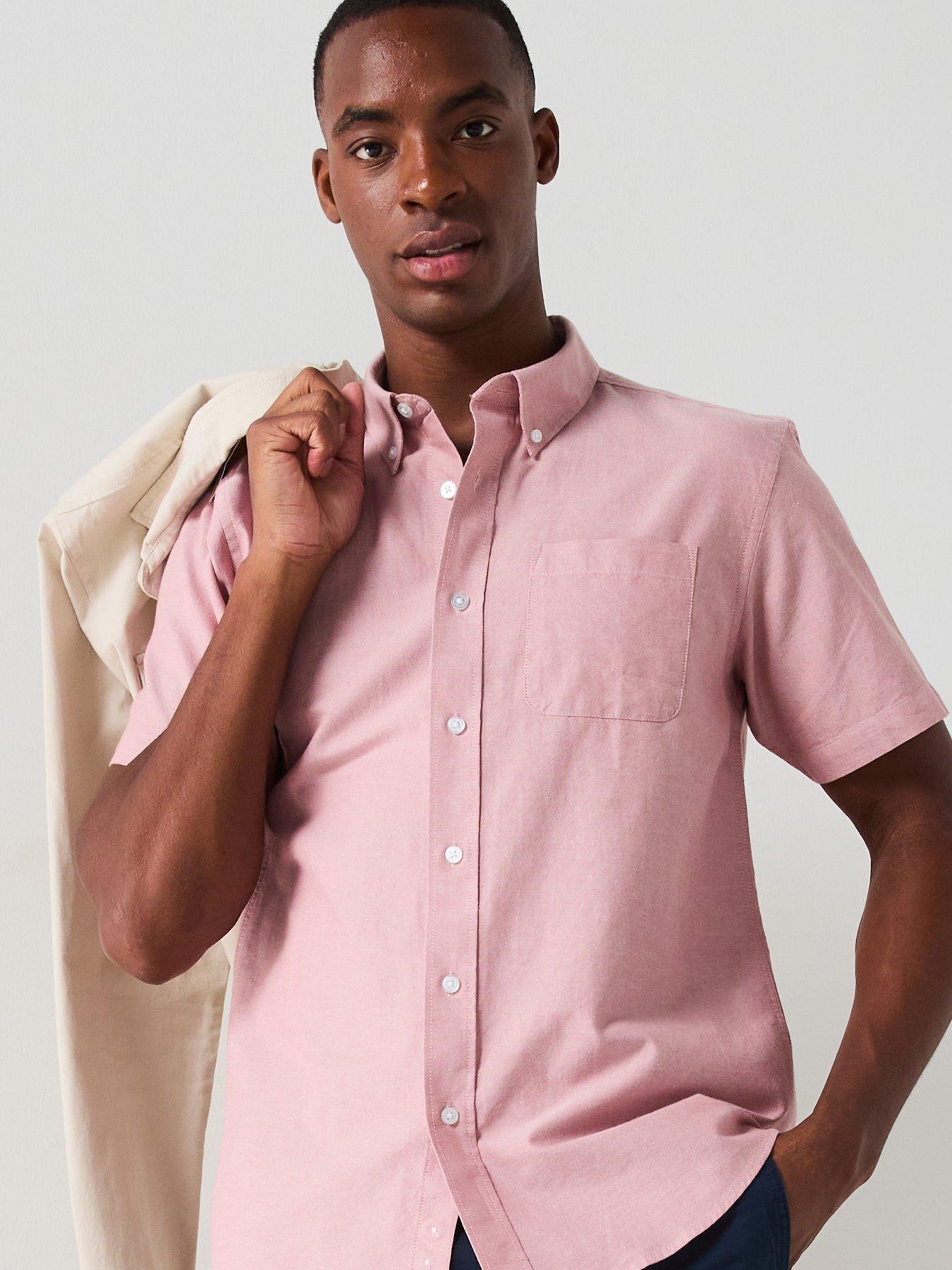 undefined Short Sleeve Oxford Shirt - Pink