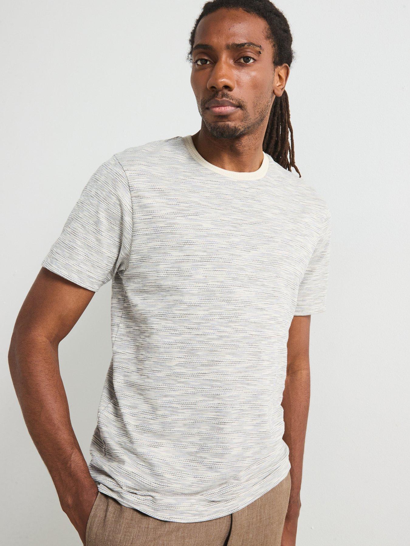 undefined Yarn Dye Textured T-Shirt - Ecru - Cream