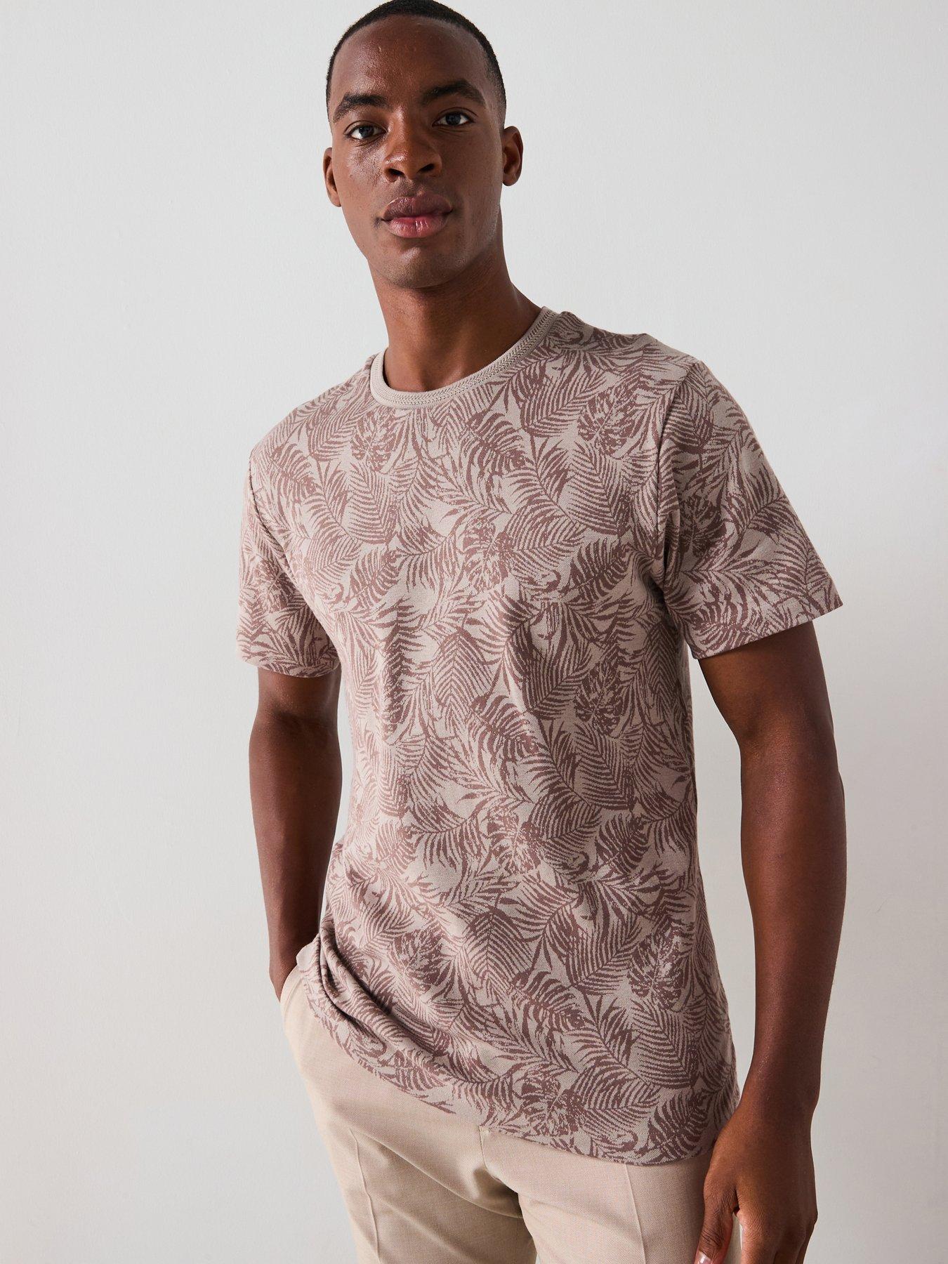 undefined Floral Jacquard T-Shirt - Natural