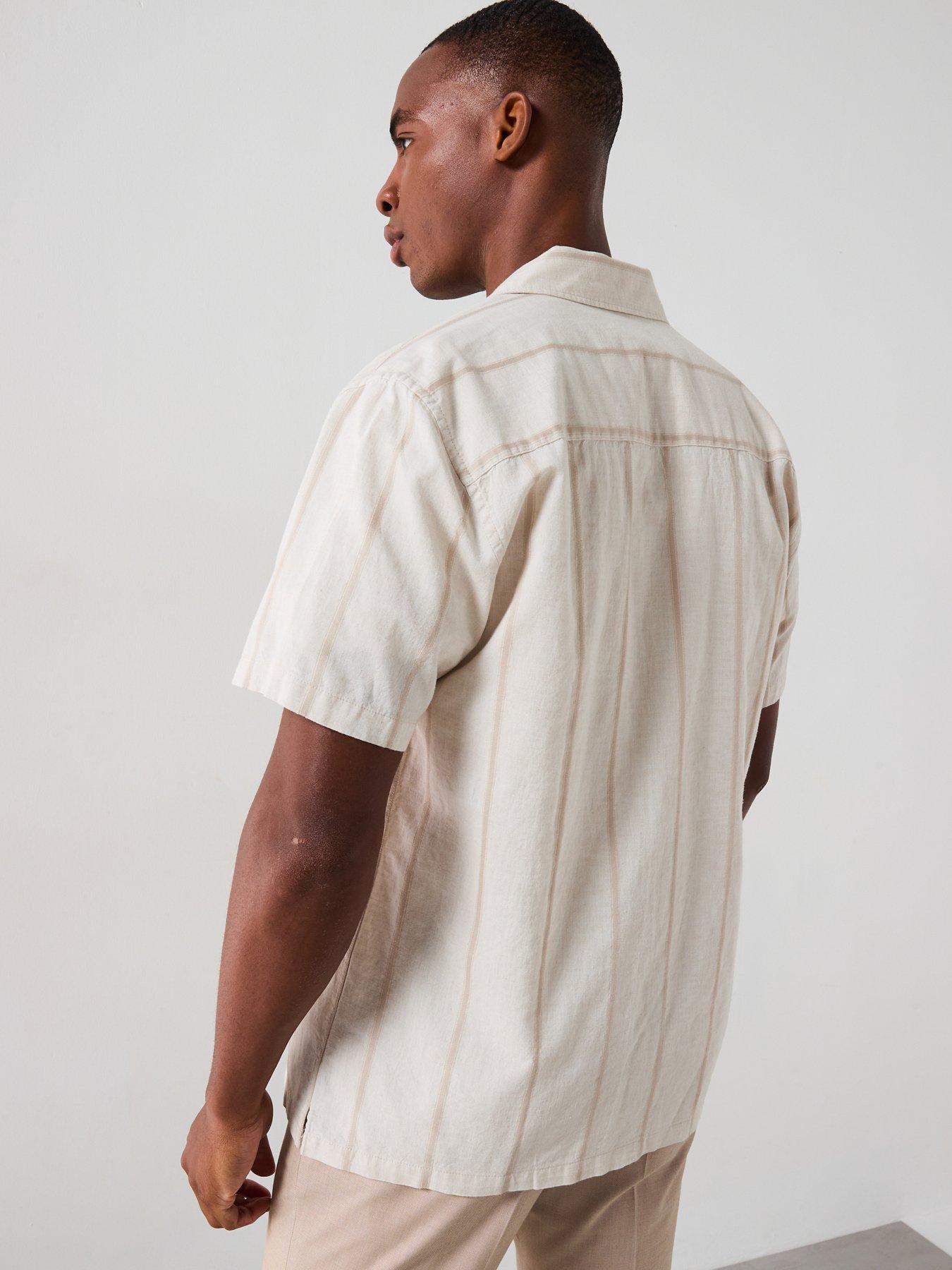 Folk Revere Shirt in Navy Textured Stripe main image 0