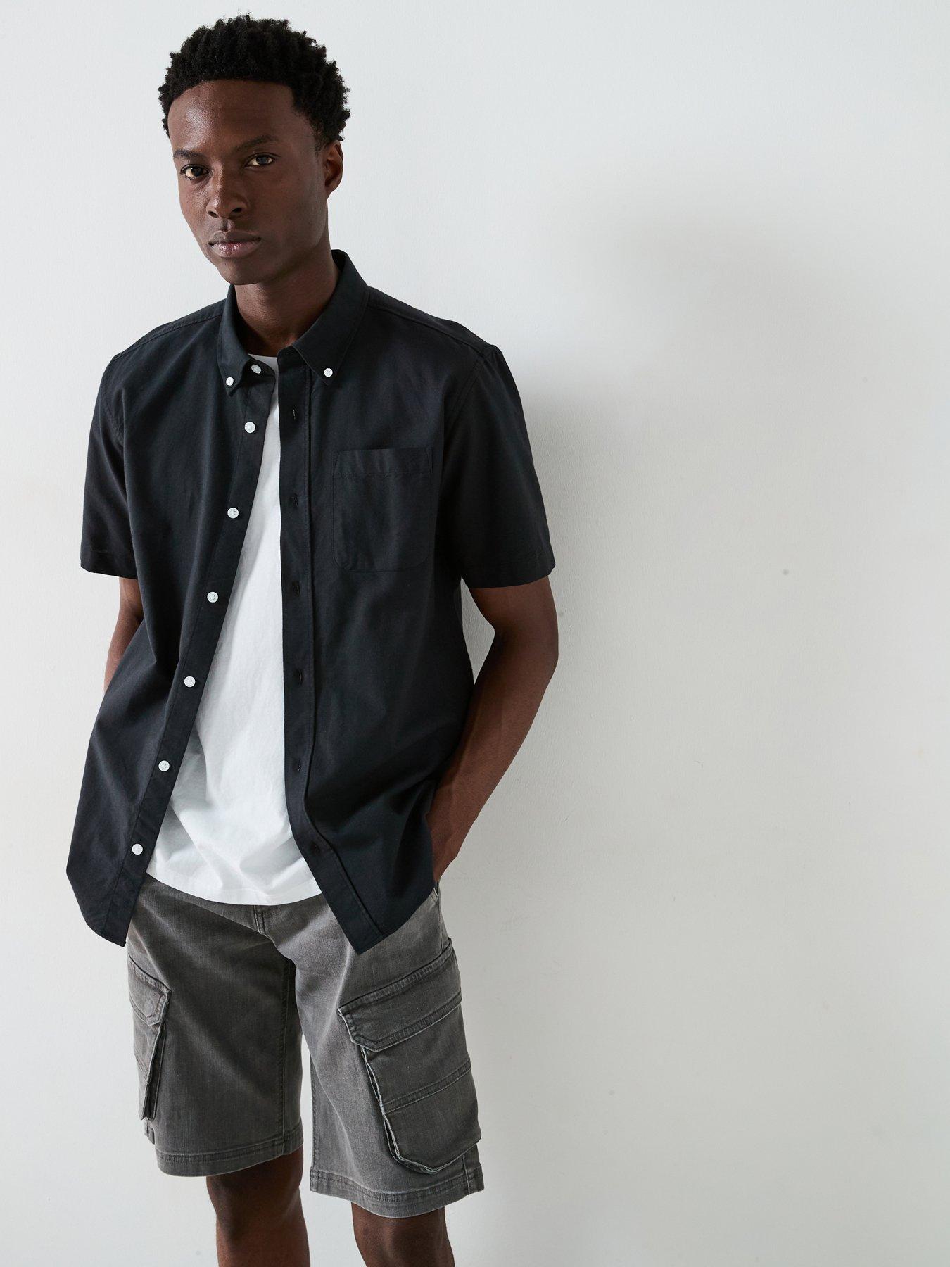 Image 5 of 6 of Very Man Relaxed Denim Cargo Shorts - Grey
