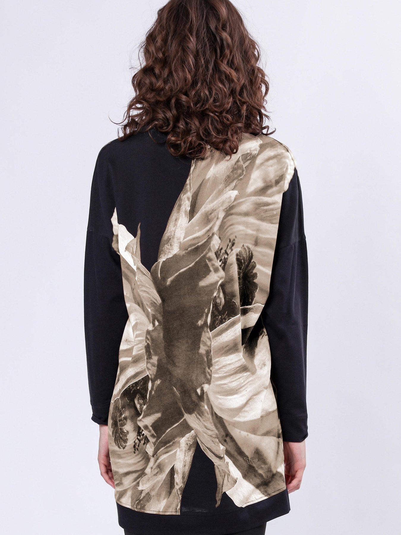 Image 2 of 5 of Religion Charm Tunic Dress In Soft Cotton With Floral Placement Print