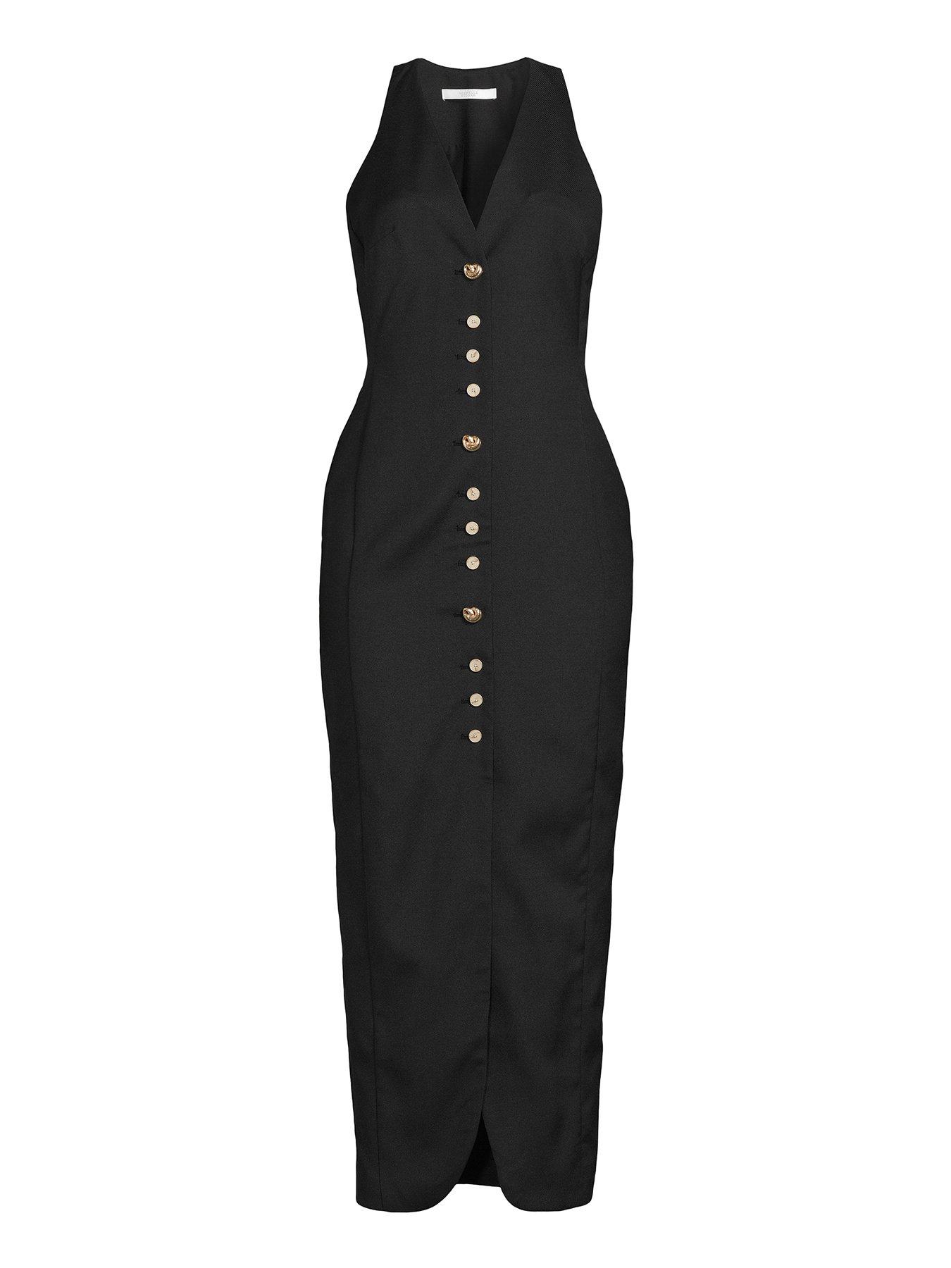 Image 5 of 5 of Michelle Keegan Tailored Multi Button Dress - Black&nbsp;