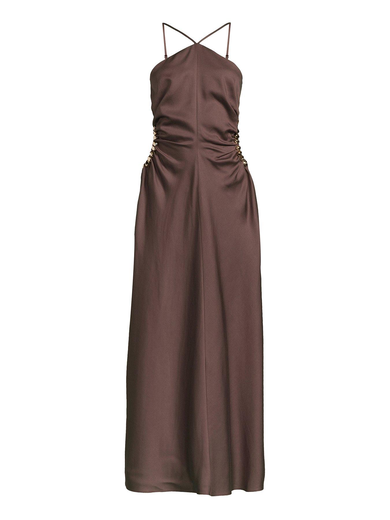 Image 5 of 5 of Michelle Keegan Strappy Cut Out Dress - Brown&nbsp;