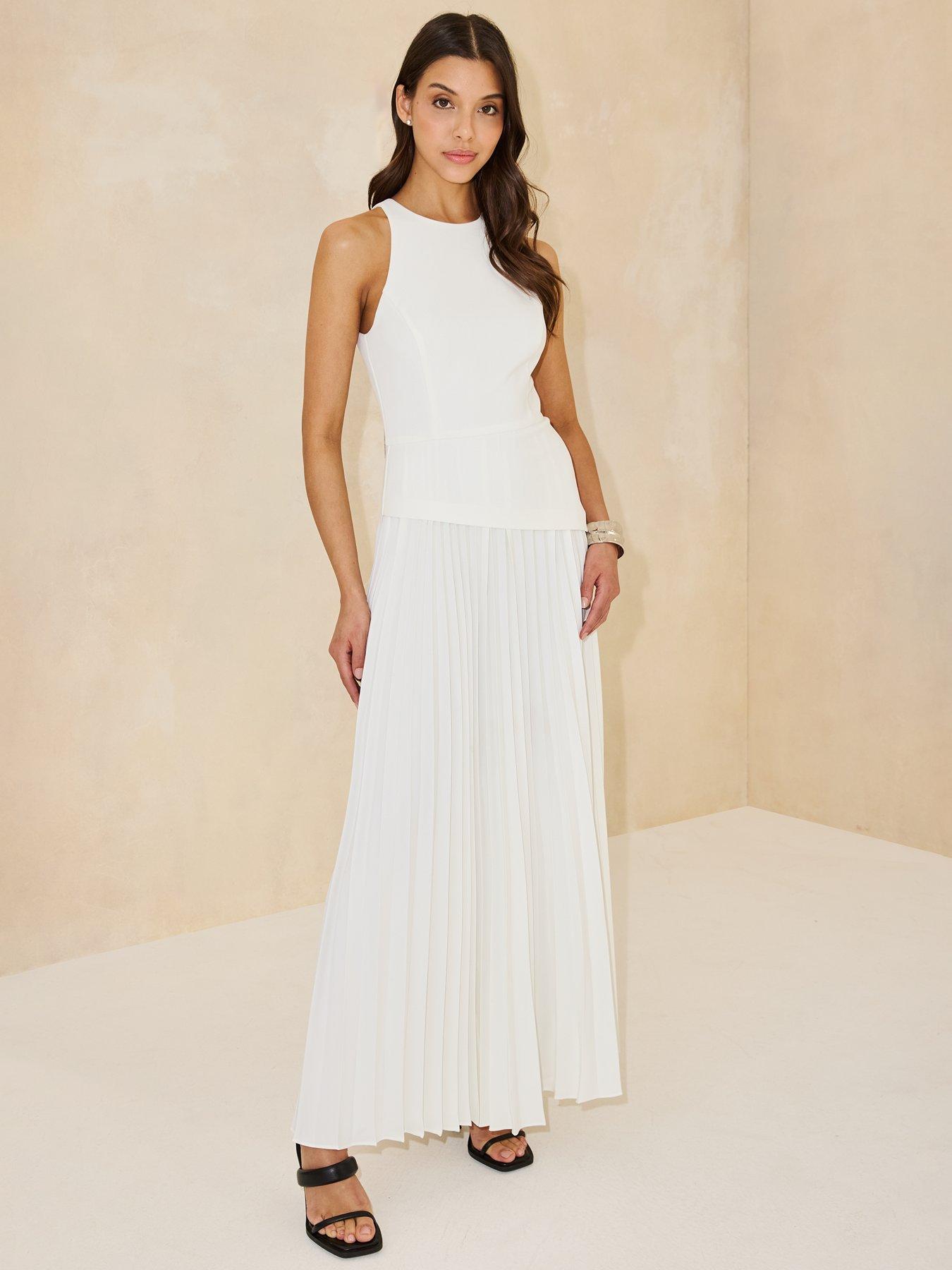 halter dress tie back Champagne Tie Back Halter Dress – Studio 3:19 main image 1