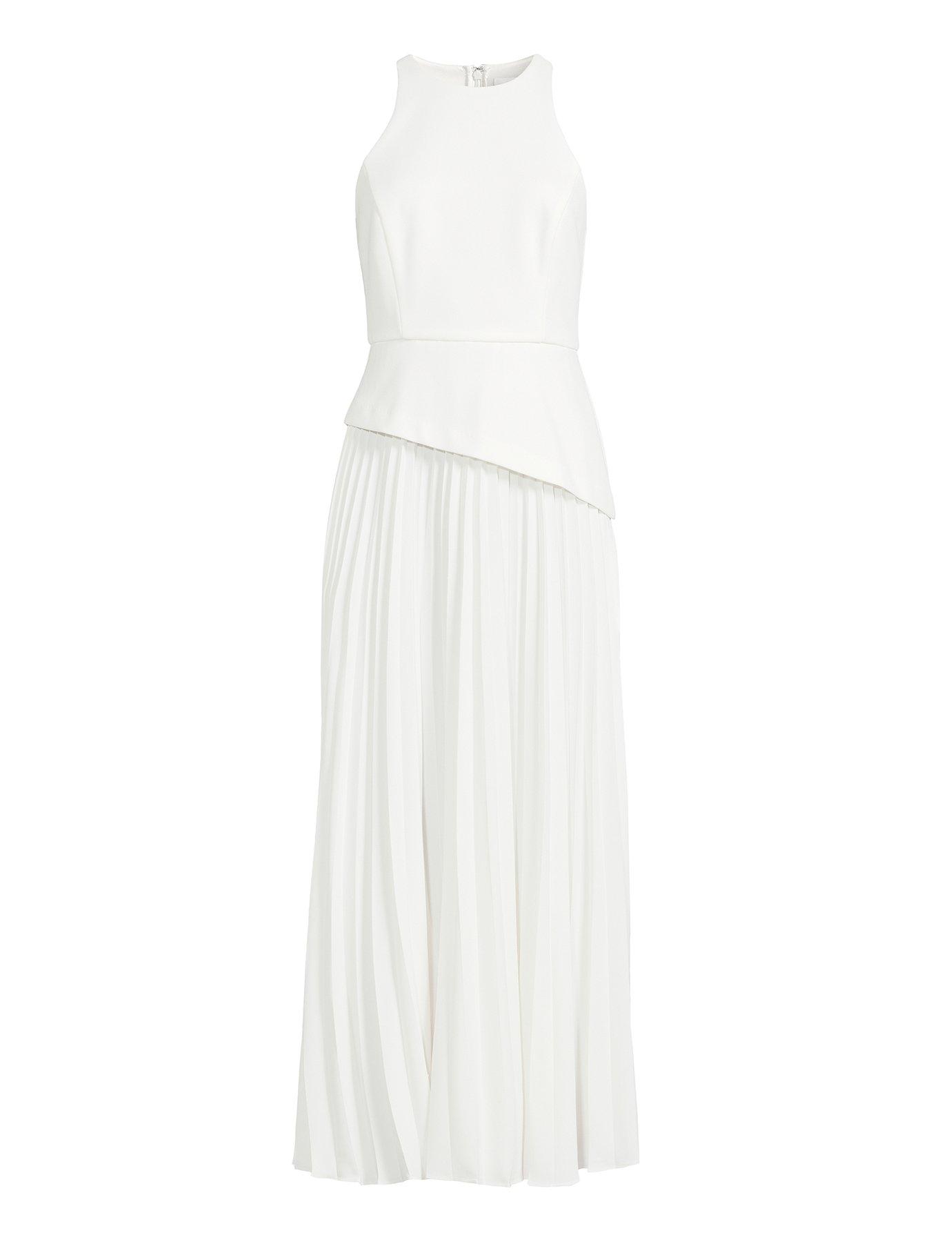 Michelle Keegan Halterneck Pleated Dress - White | Very
