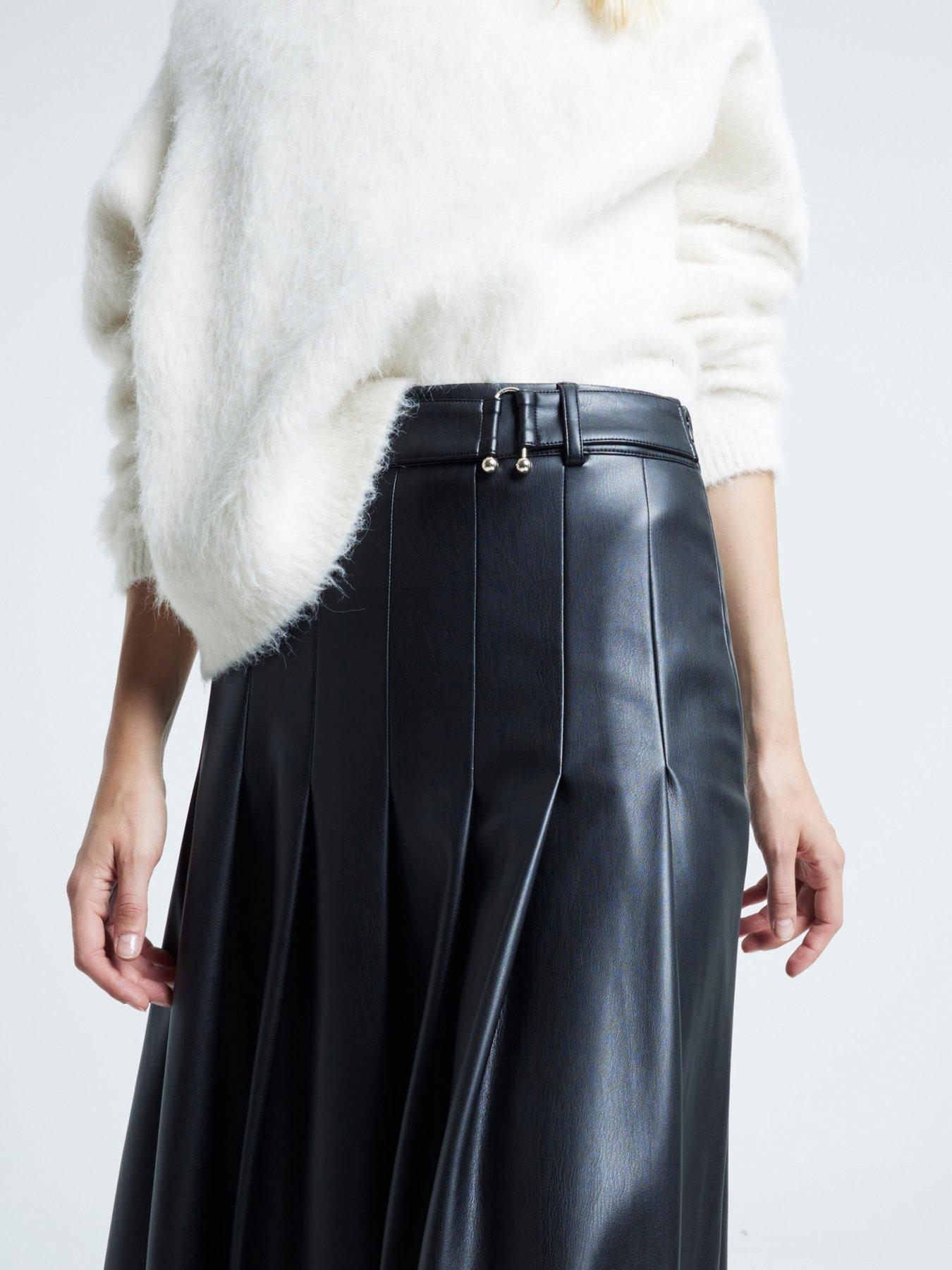 Pleated midi skirt river island best sale