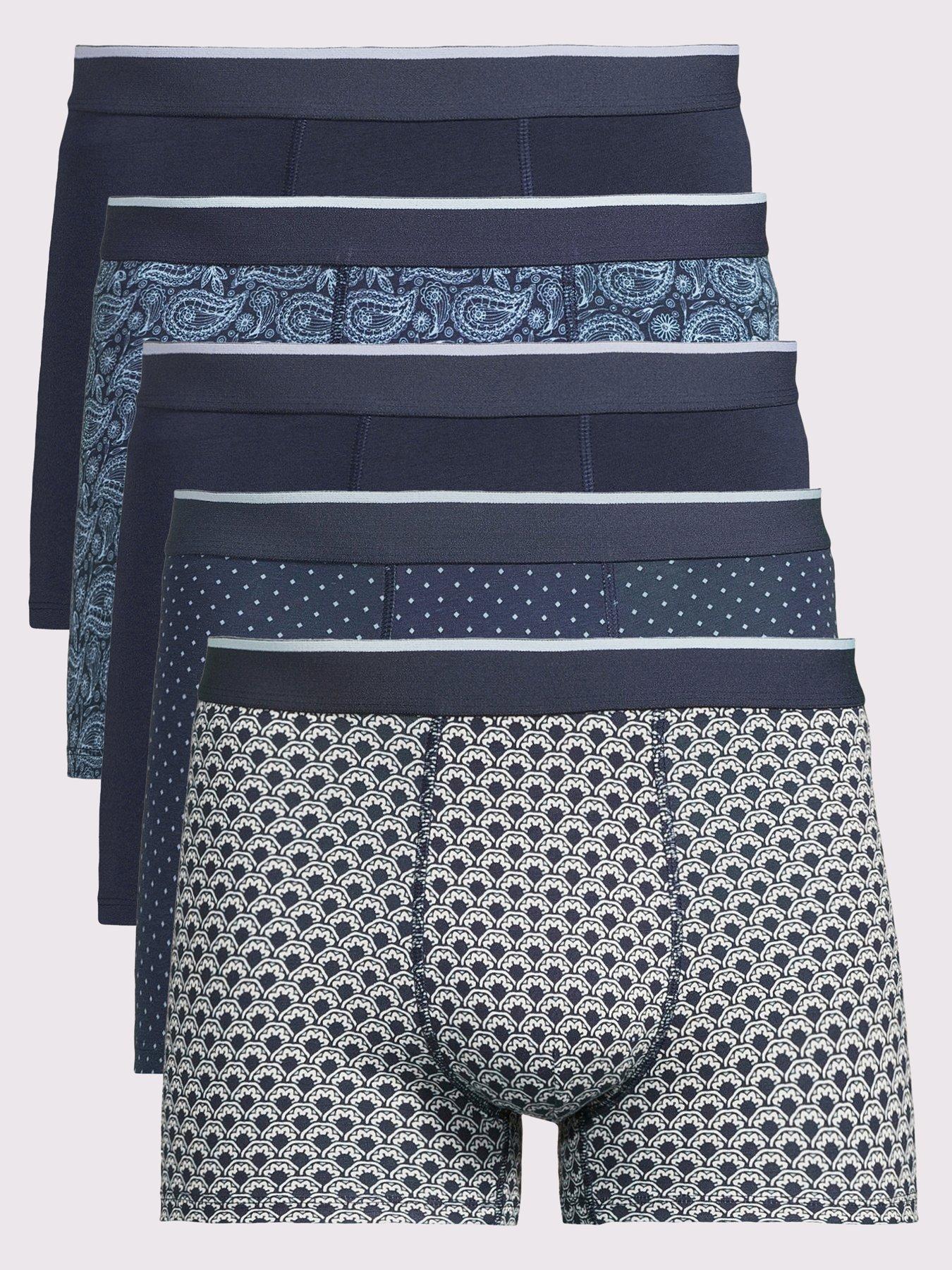 undefined 5 Pack Printed Trunk - Navy