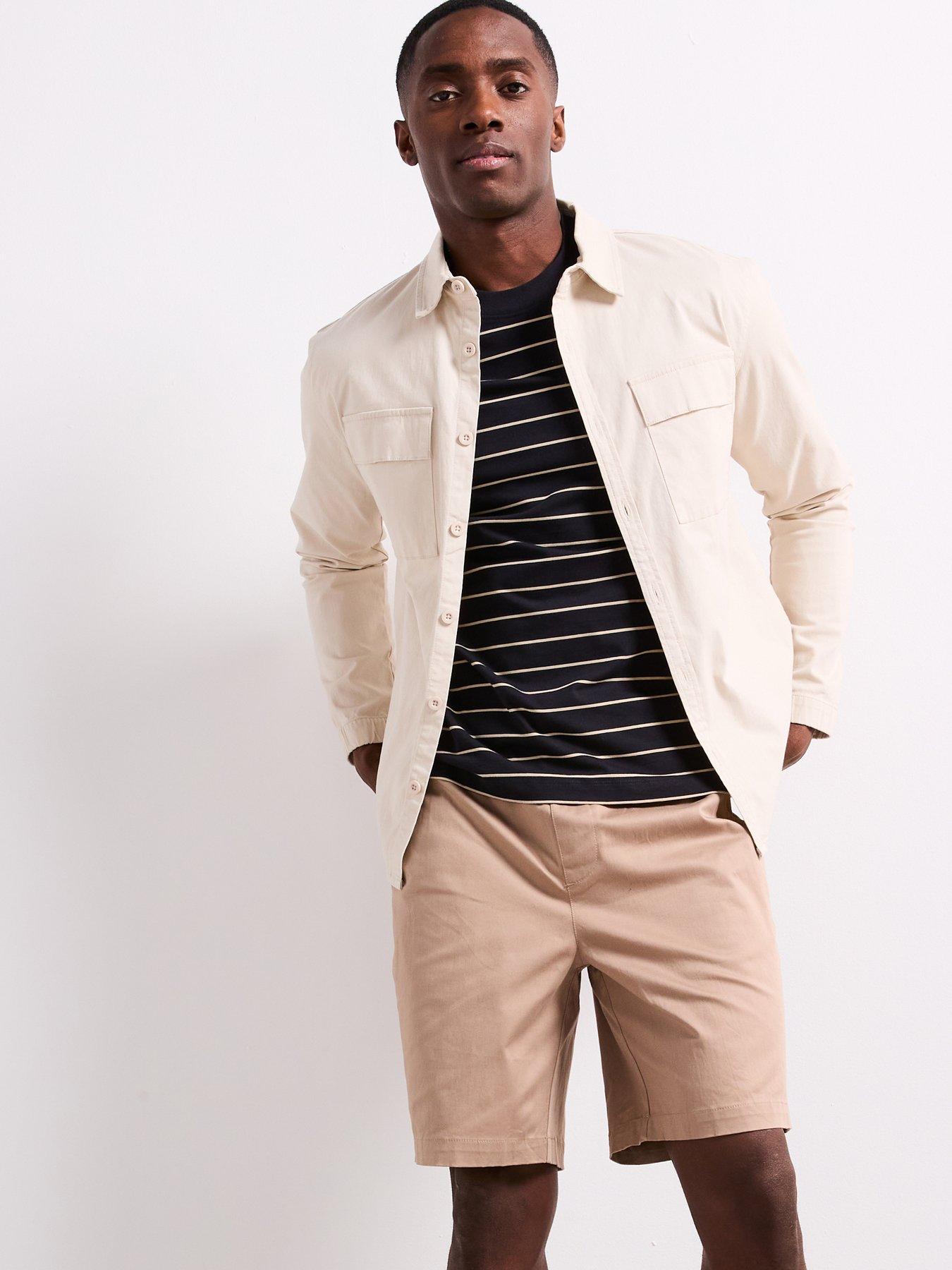 undefined Garment Washed Bermuda Shorts - Beige