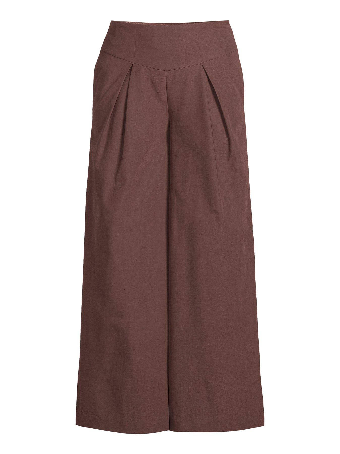 Image 5 of 5 of Michelle Keegan Waistband Wide Leg Trousers - Brown