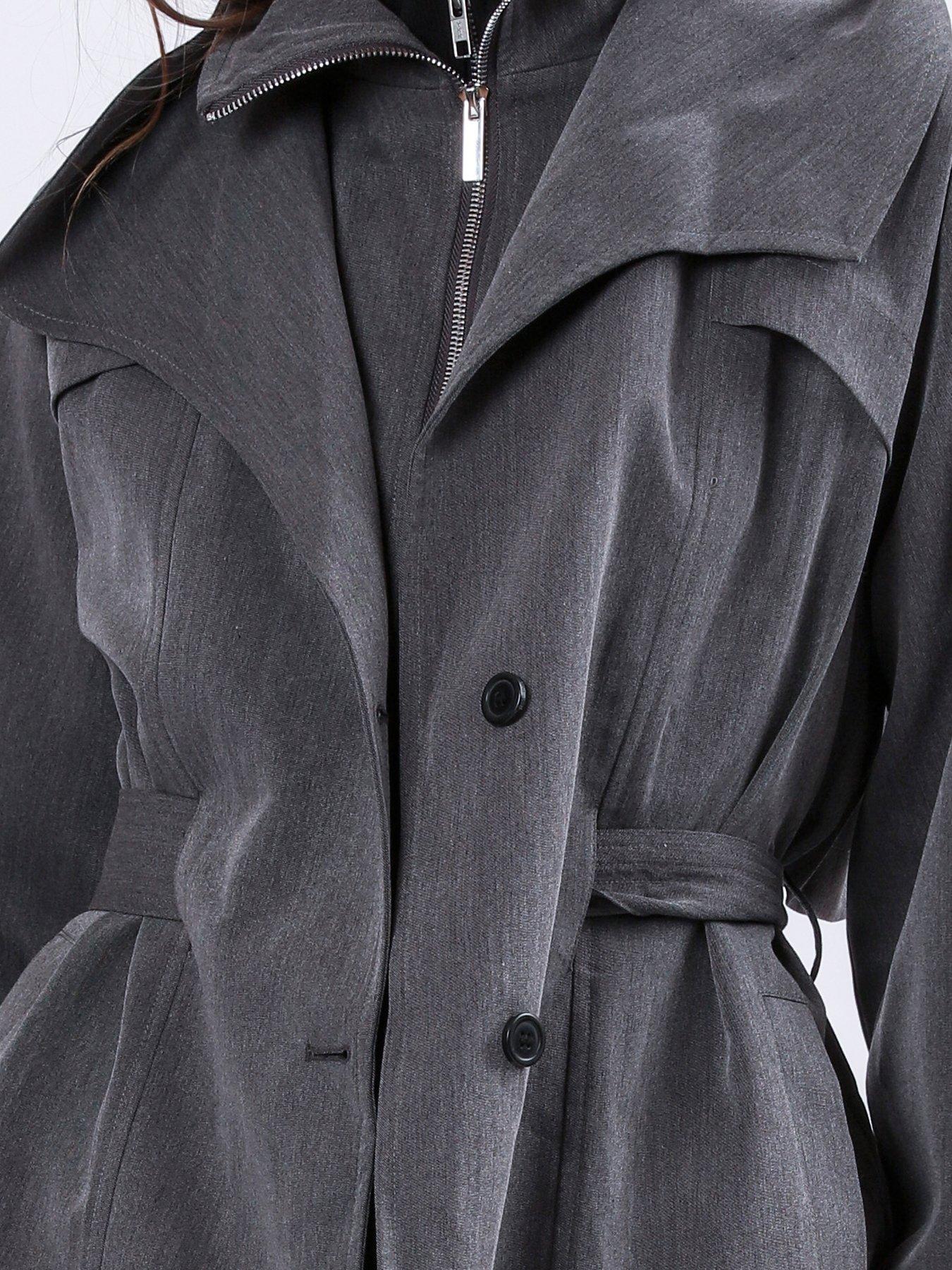 Religion Rhodium Trench Coat With Belt And Double Fastening In Structured Crepe Very