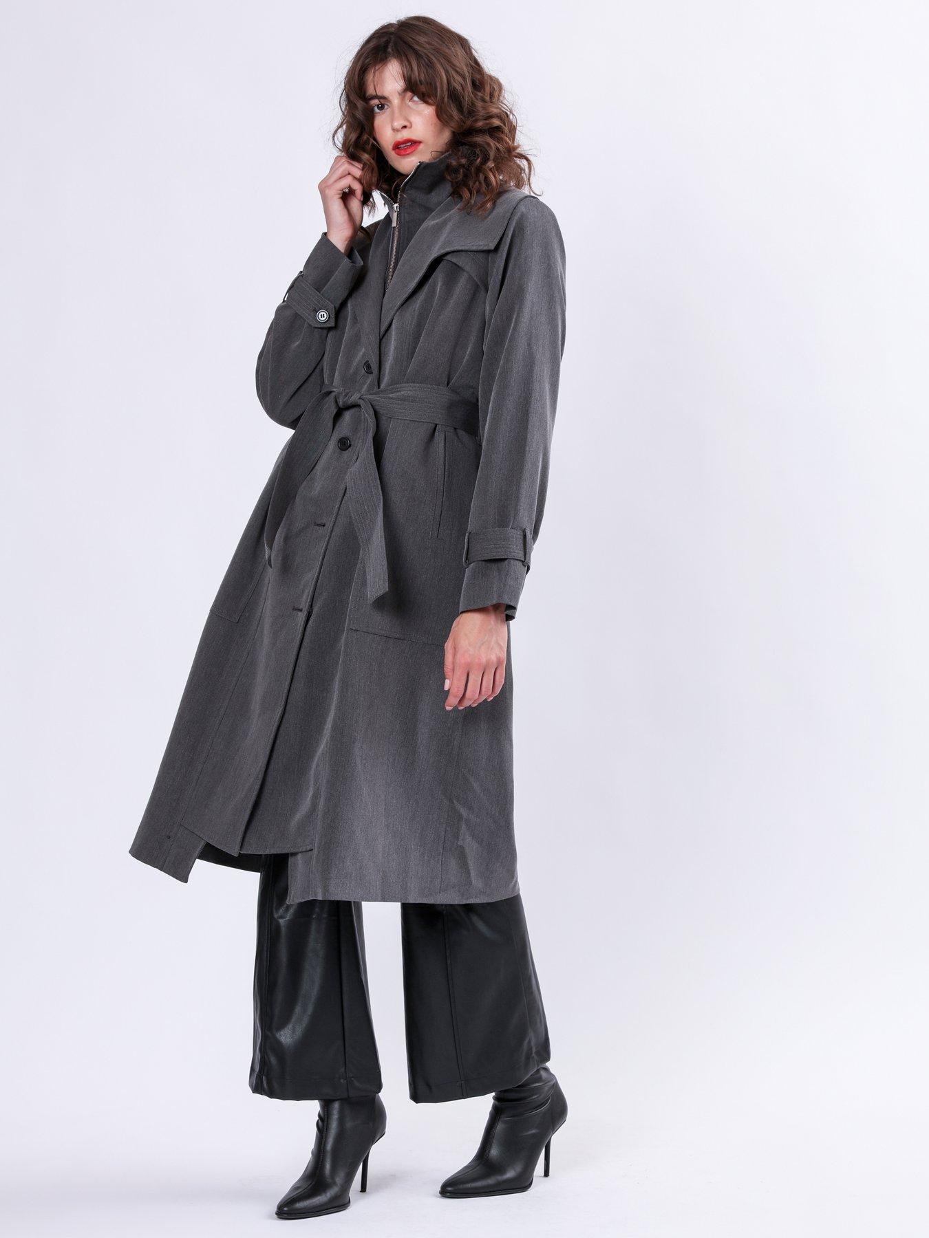 Image 3 of 5 of Religion Spirit Maxi Trench Coat With Draped Double Layer And Belt