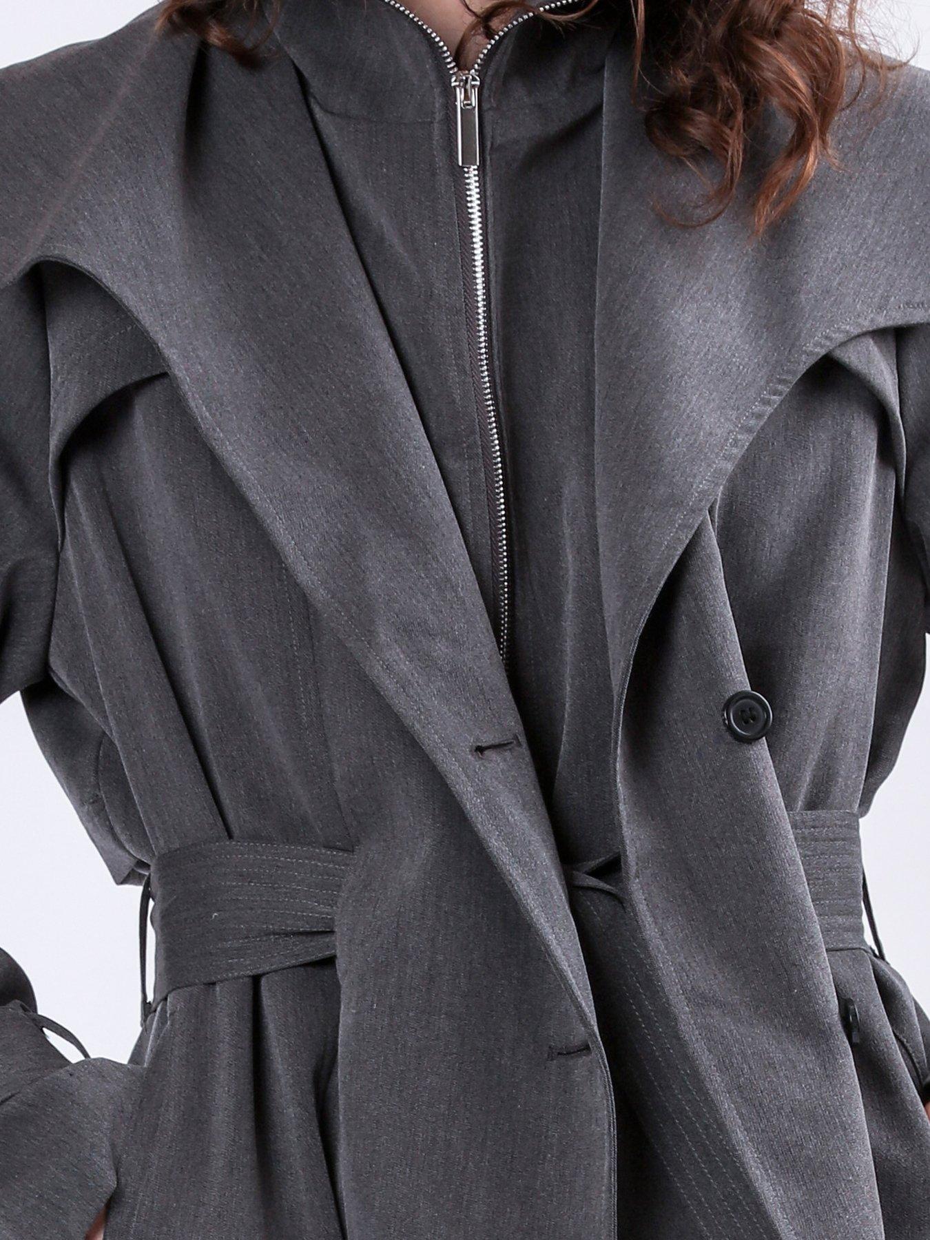 Image 5 of 5 of Religion Spirit Maxi Trench Coat With Draped Double Layer And Belt