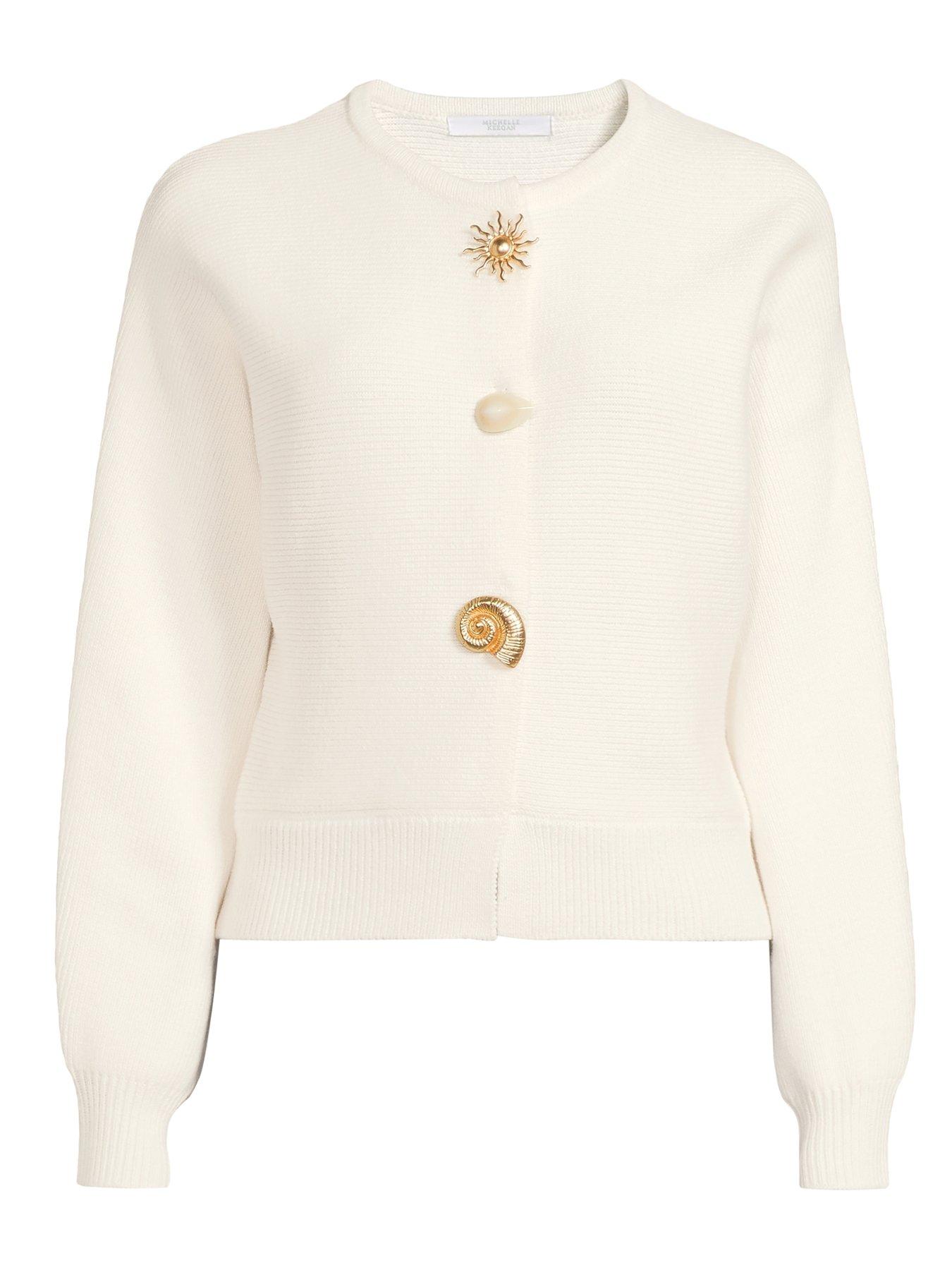 Image 5 of 5 of Michelle Keegan Button Detailed Cardigan - Cream&nbsp;