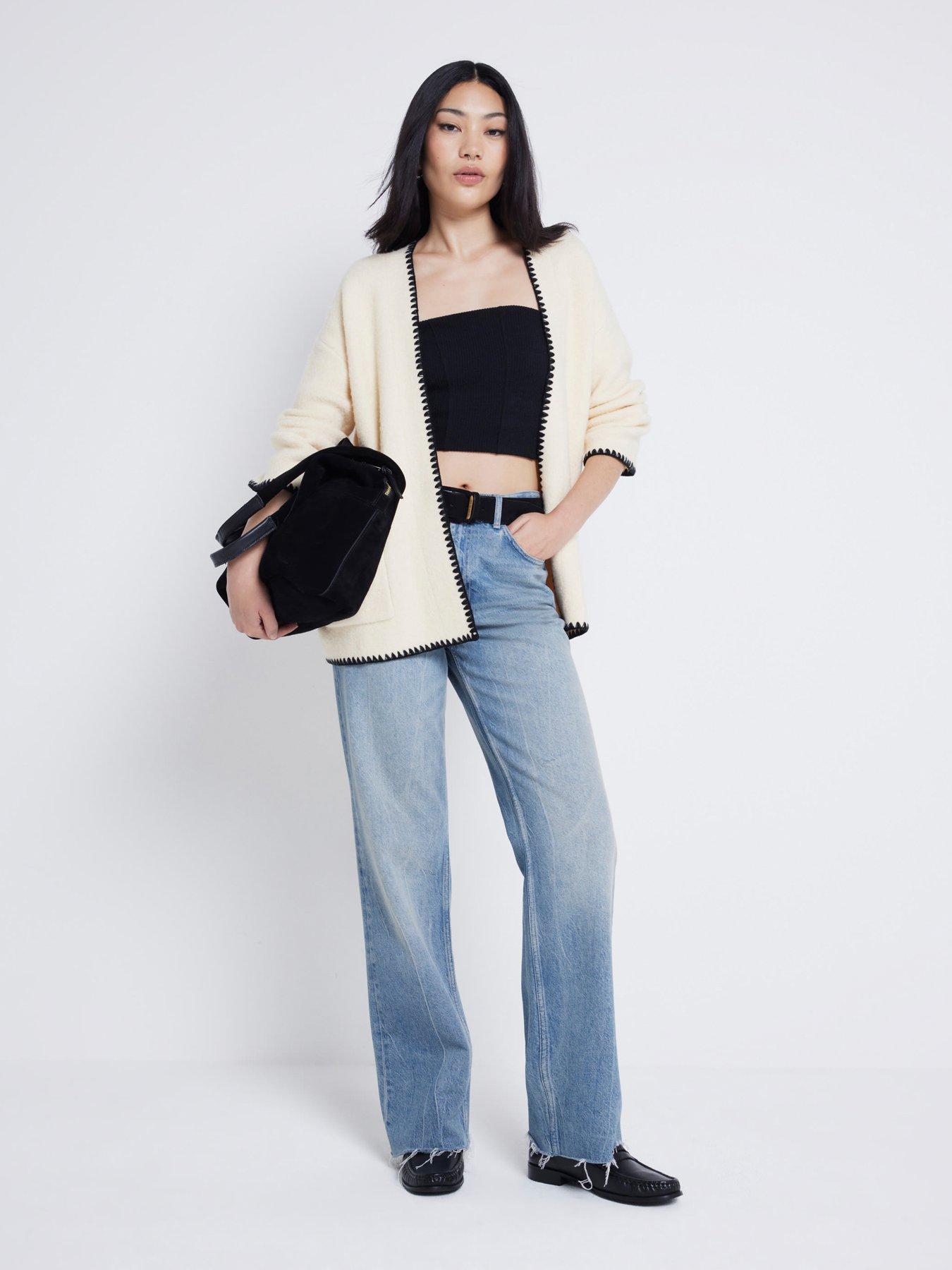 undefined Whipstitch Cardigan - Cream