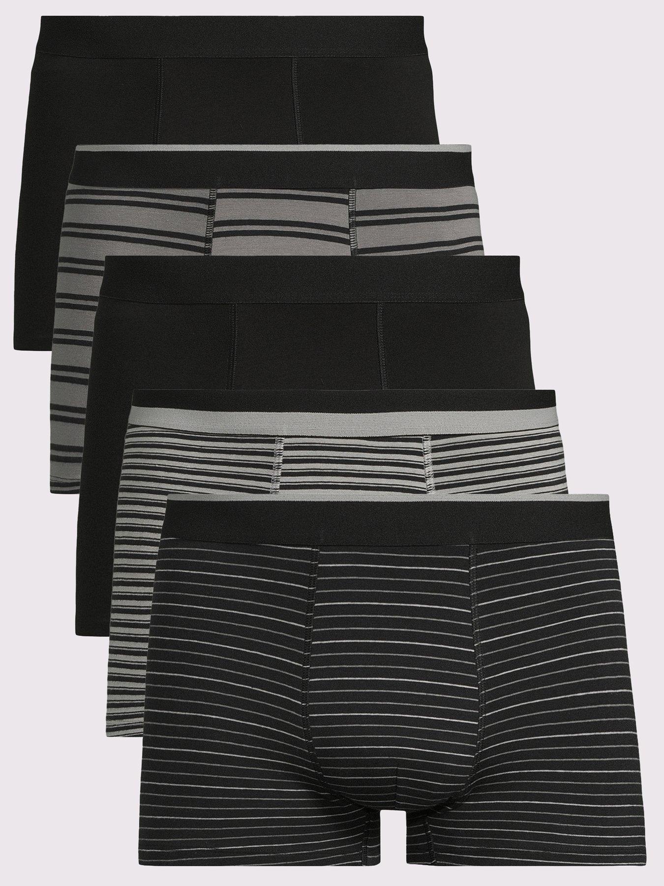 undefined 5 Pack Stripe Trunk - Black