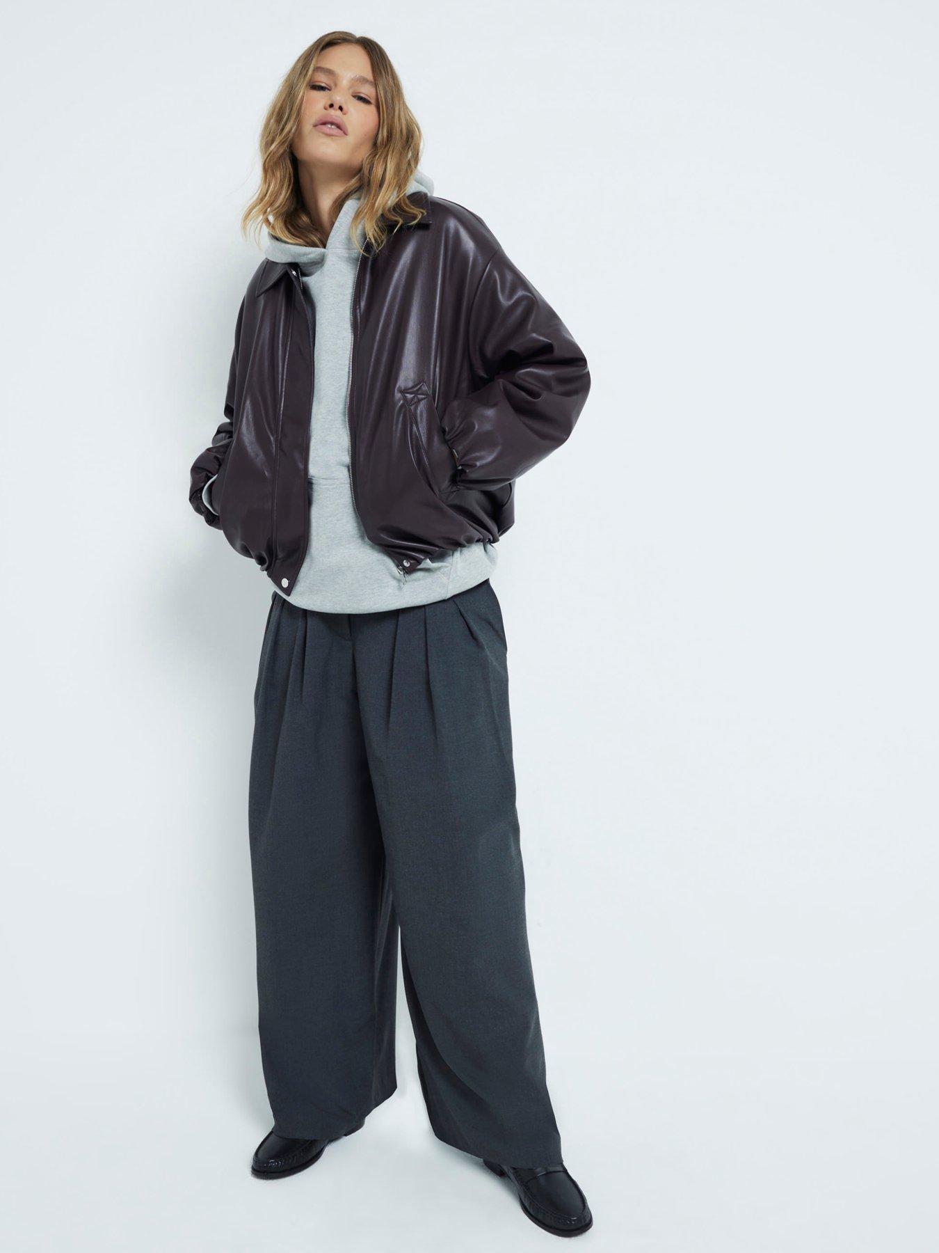 Bubble Dem Pu Bomber Jacket Dark Red