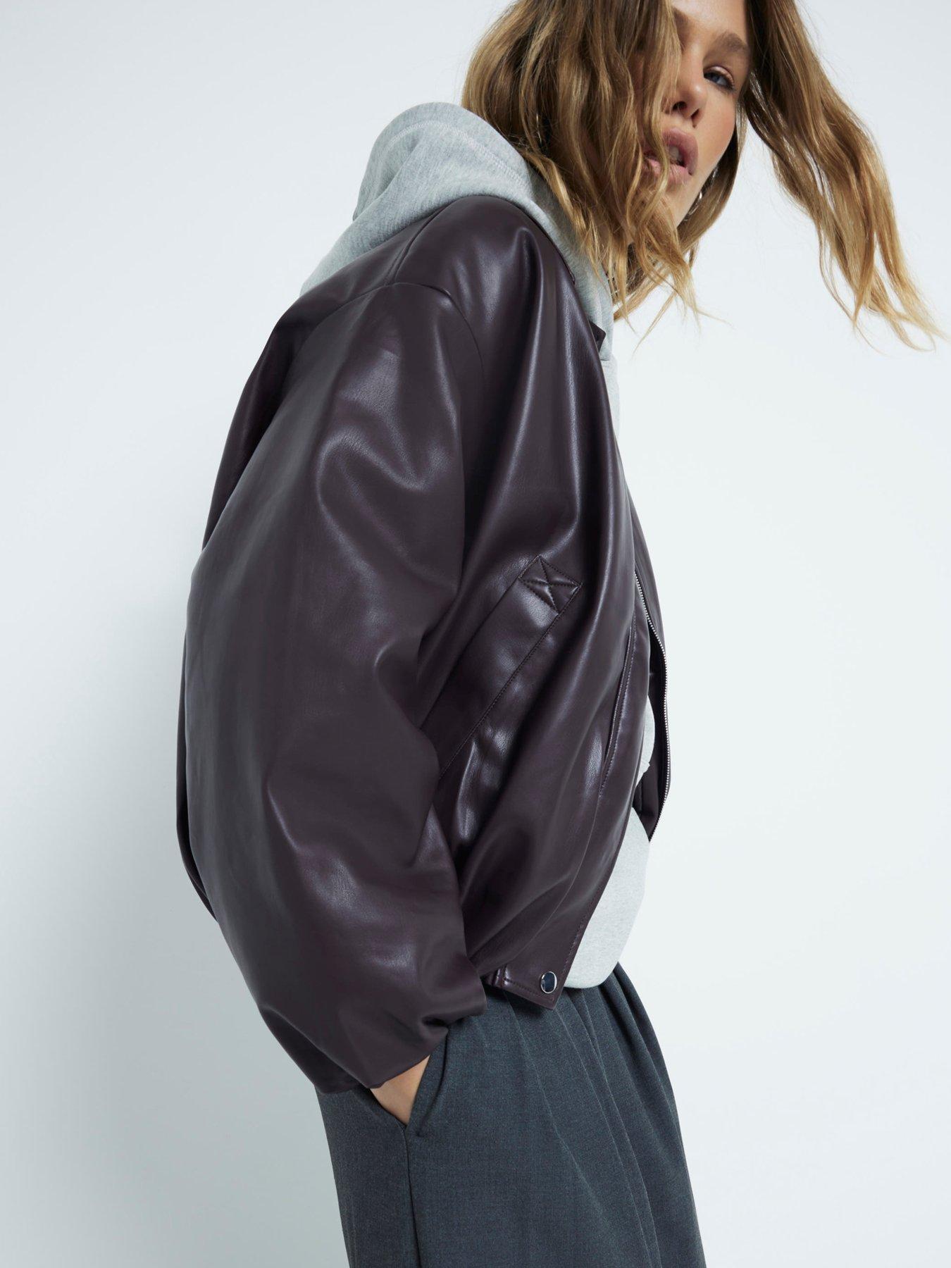 River island hooded bomber jacket hotsell