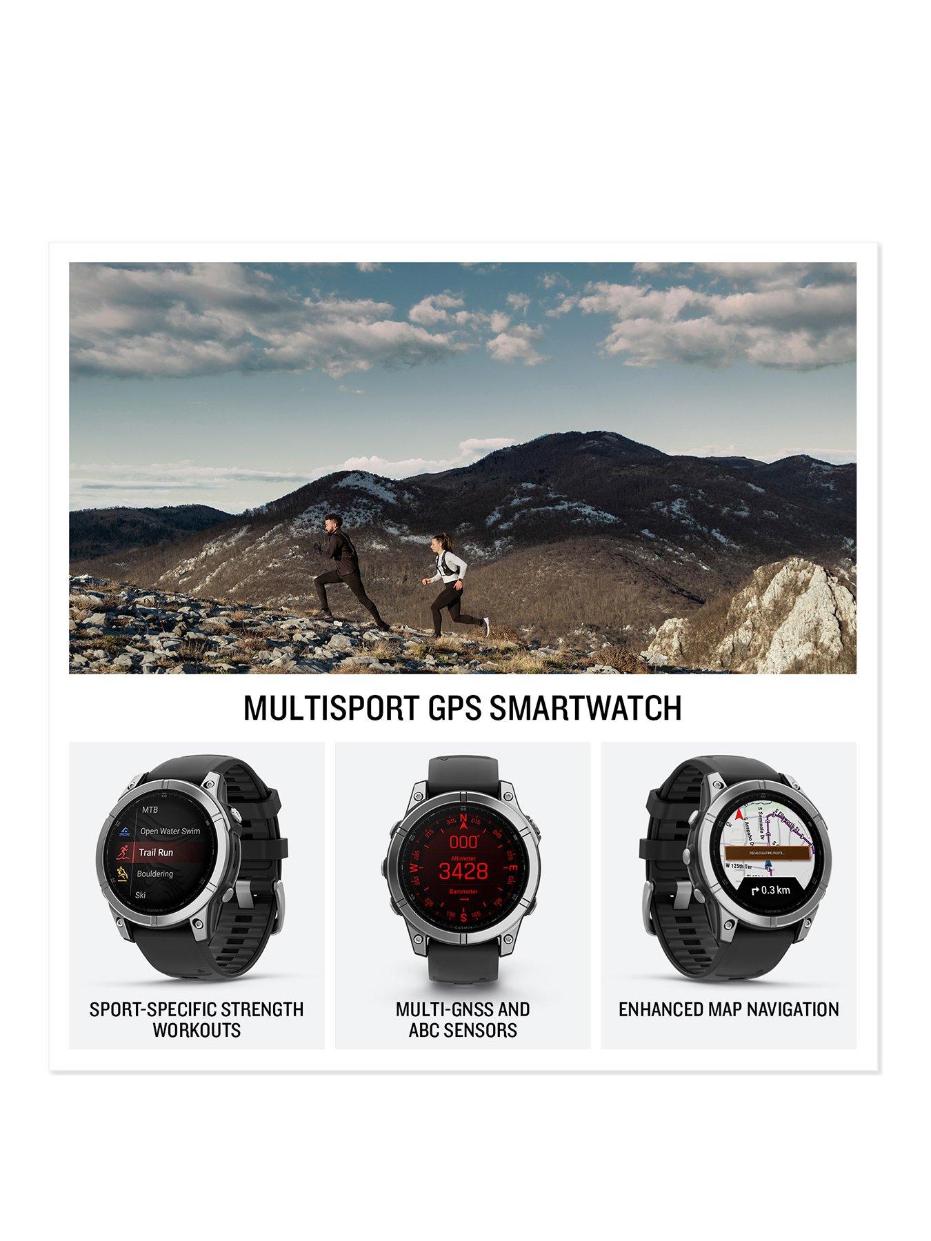 Garmin fenix E, Stainless Steel with Black Silicone Band Very