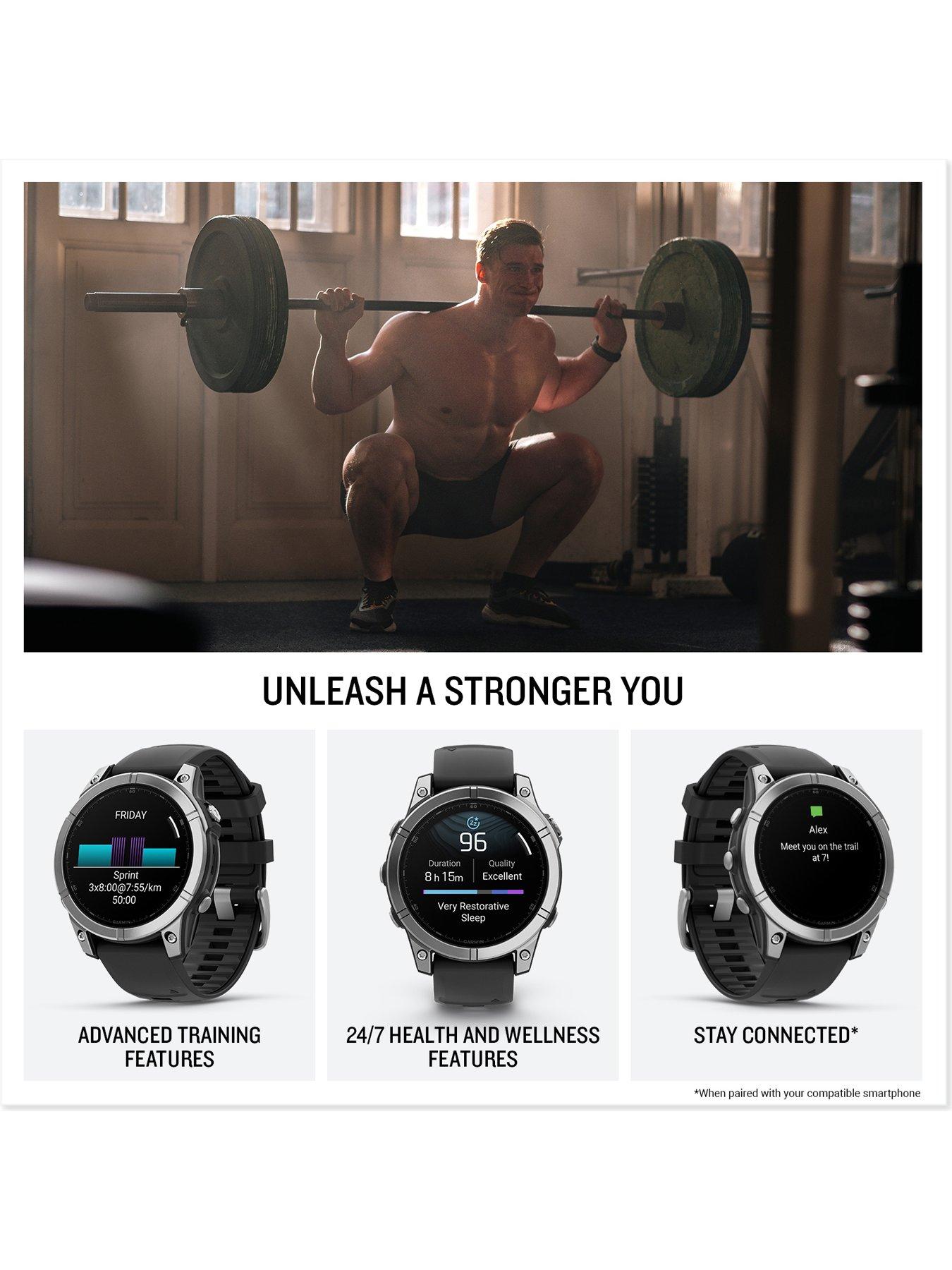 Image 4 of 7 of Garmin fenix E Smartwatch -&nbsp;Stainless Steel with Black Silicone Band